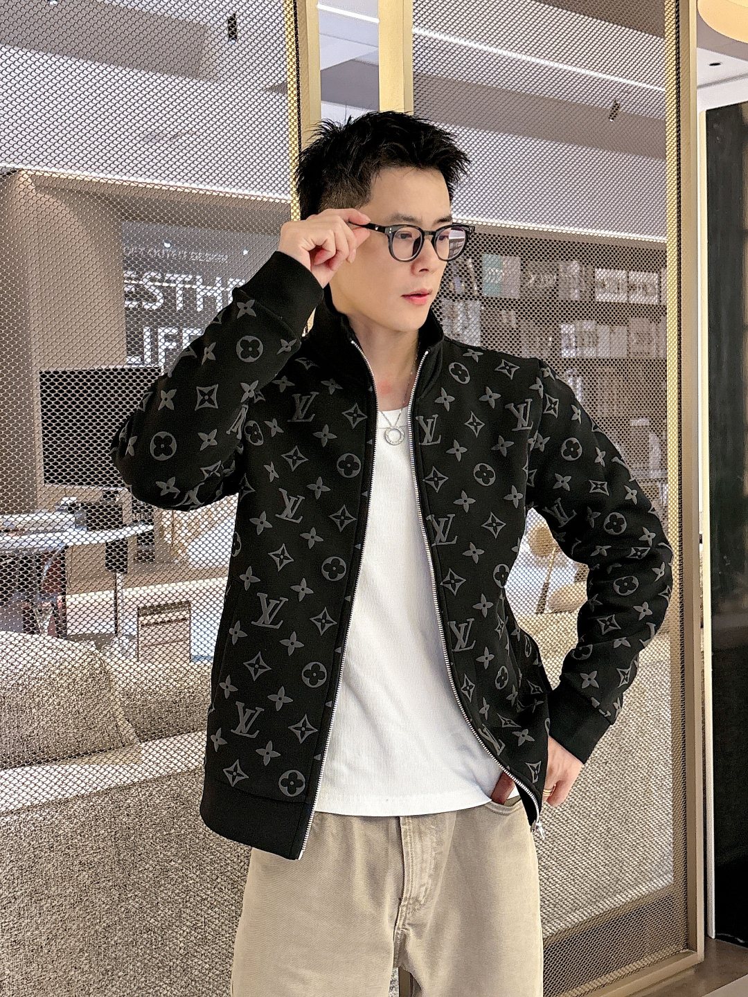 Louis Vuitton Couple Basic Clothing Black Couple Style S-m-l-xl