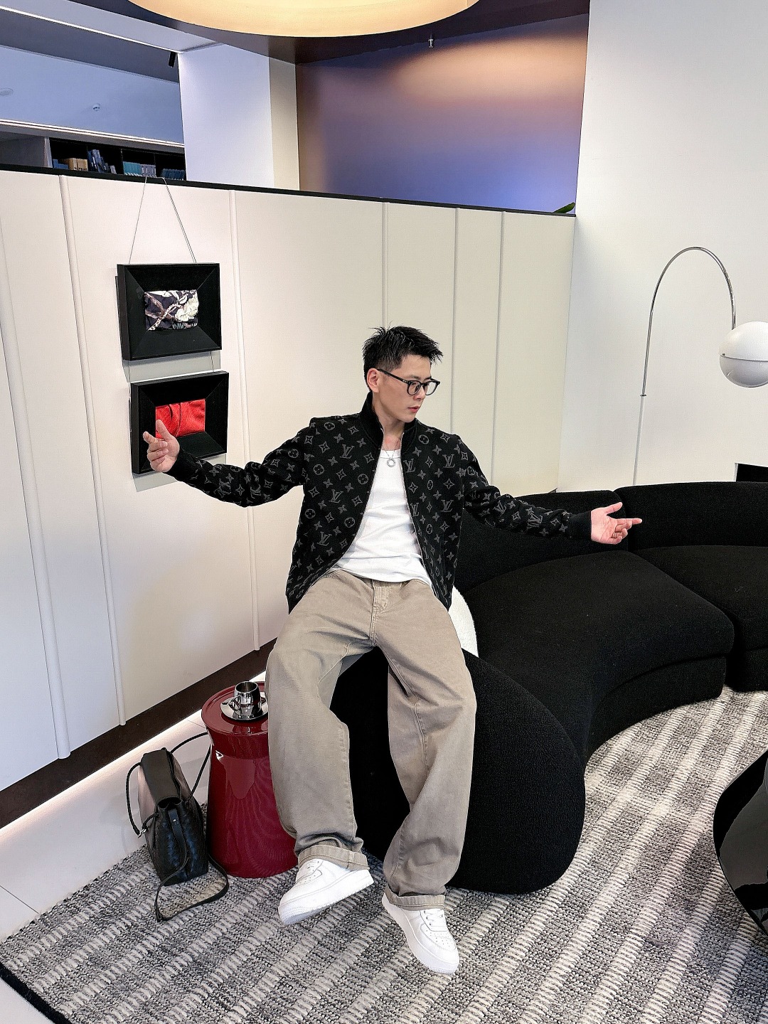 Louis Vuitton Couple Basic Clothing Black Couple Style S-m-l-xl