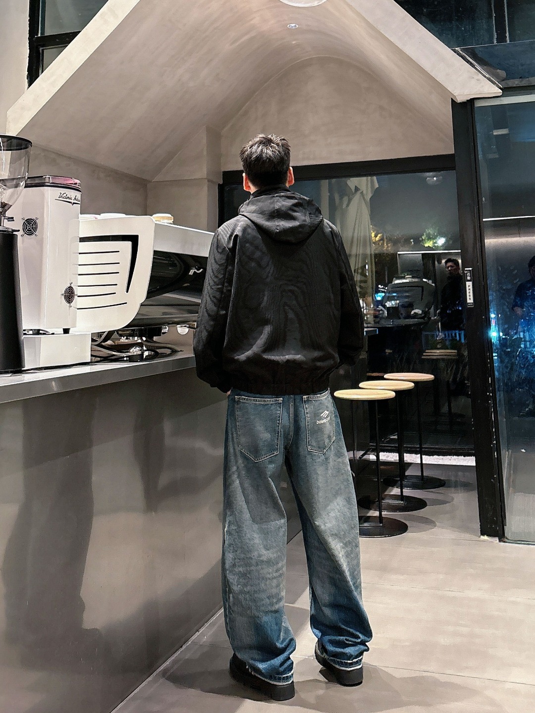 Louis Vuitton Male Jacket Black Couple Style S-m-l-xl