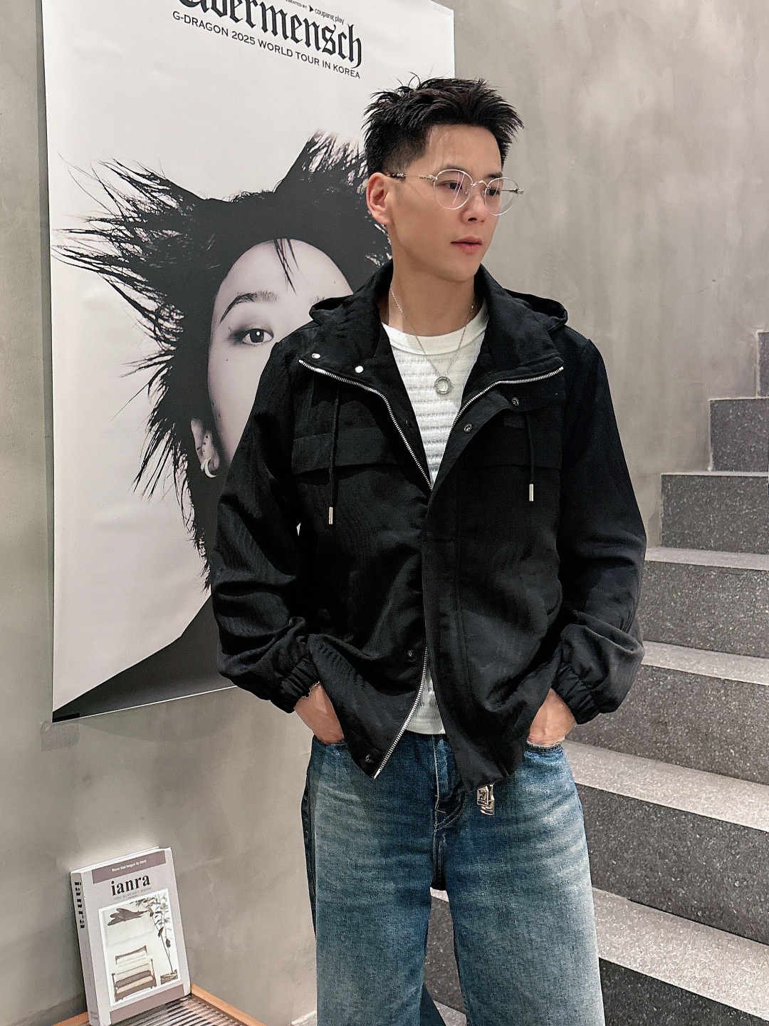 Louis Vuitton Male Jacket Black Couple Style S-m-l-xl