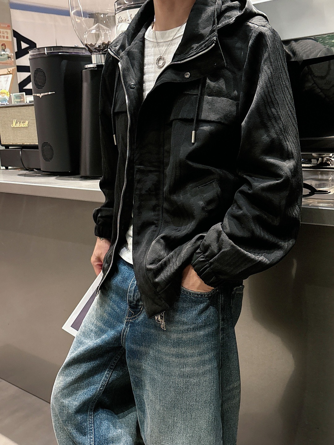 Louis Vuitton Male Jacket Black Couple Style S-m-l-xl