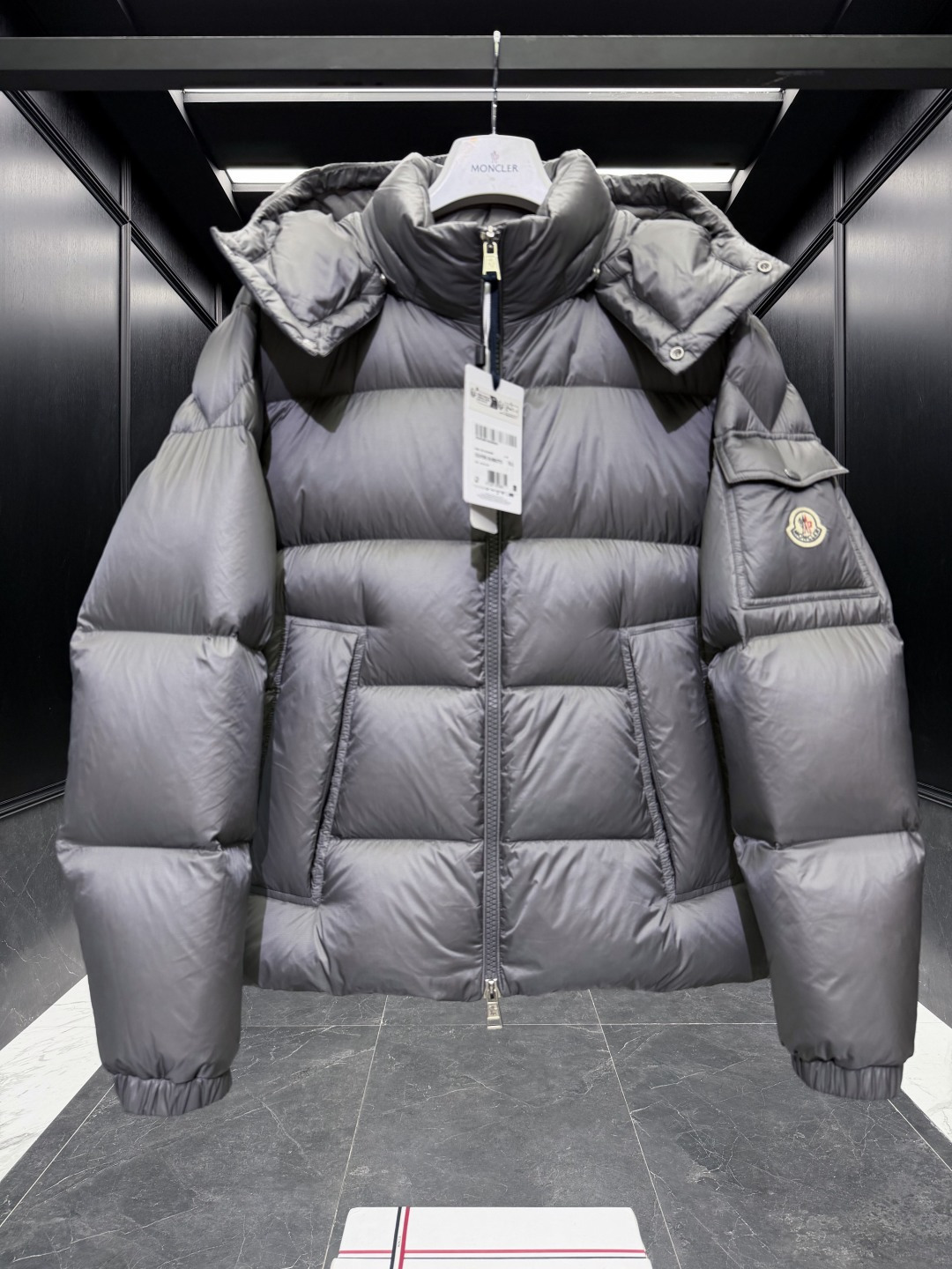 Moncler Male Down Jacket Goose Down Black Hooded S-m-l