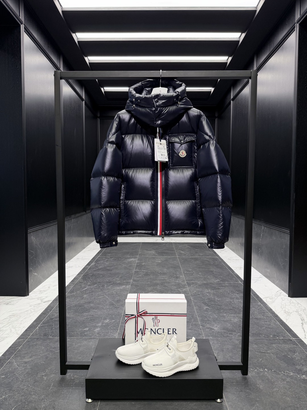 Moncler Male Down Jacket Blue Hooded S-m-l