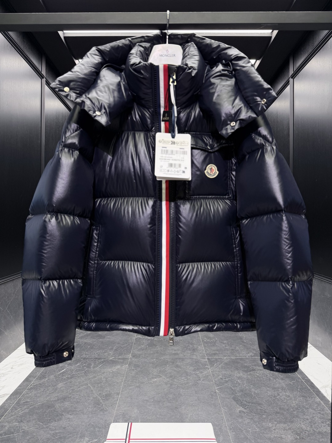 Moncler Male Down Jacket Blue Hooded S-m-l