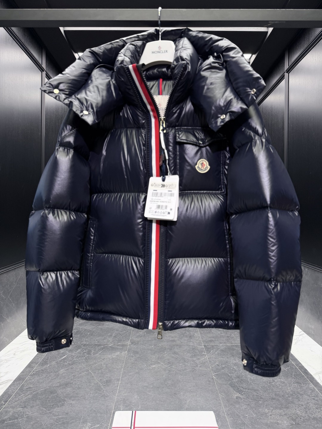 Moncler Male Down Jacket Blue Hooded S-m-l