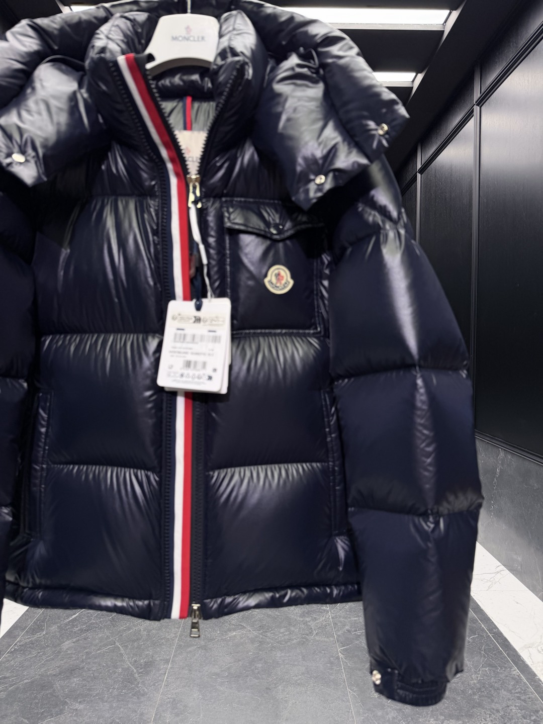 Moncler Male Down Jacket Blue Hooded S-m-l
