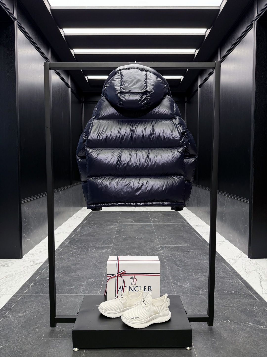 Moncler Male Down Jacket Blue Hooded S-m-l