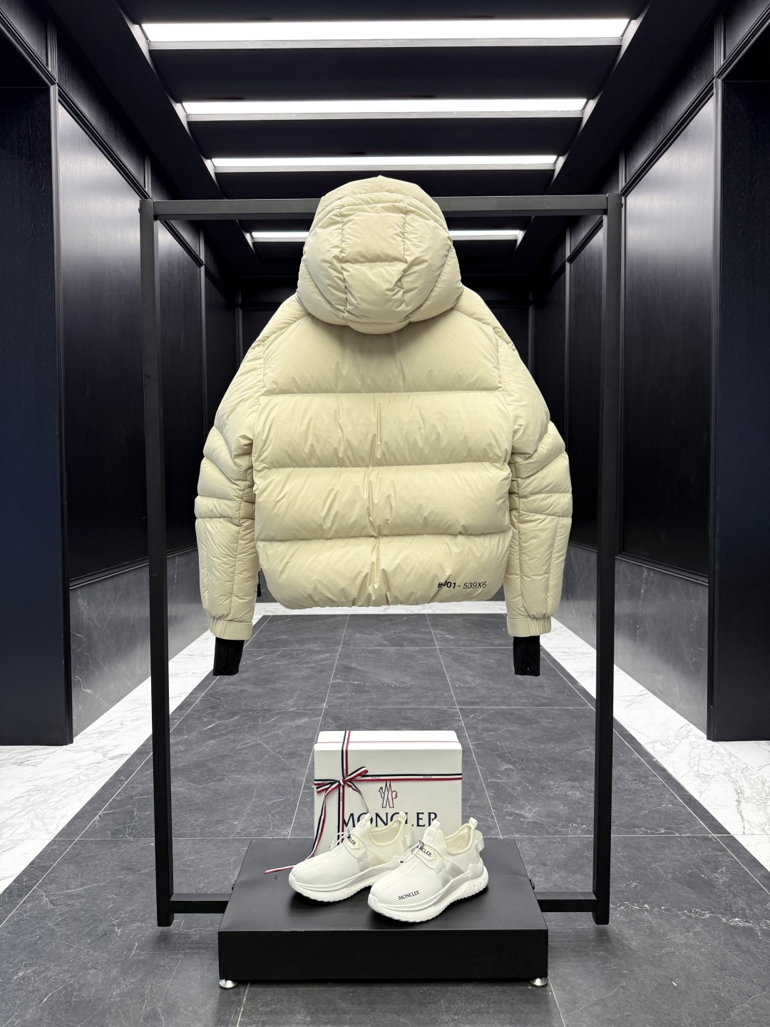 Moncler Male Down Jacket Knitted Black Hooded S-m-l