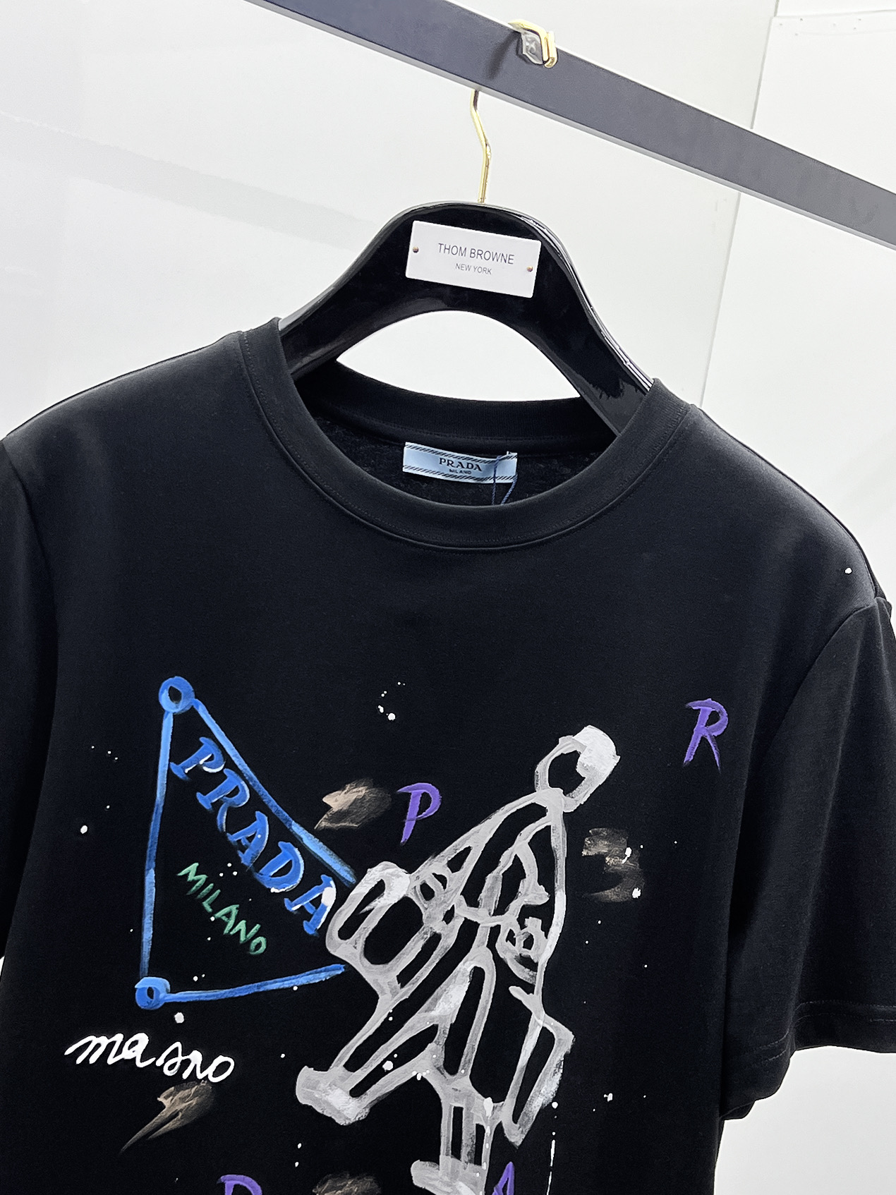 Prada Basic Clothing Cotton Black S-m-l-xl