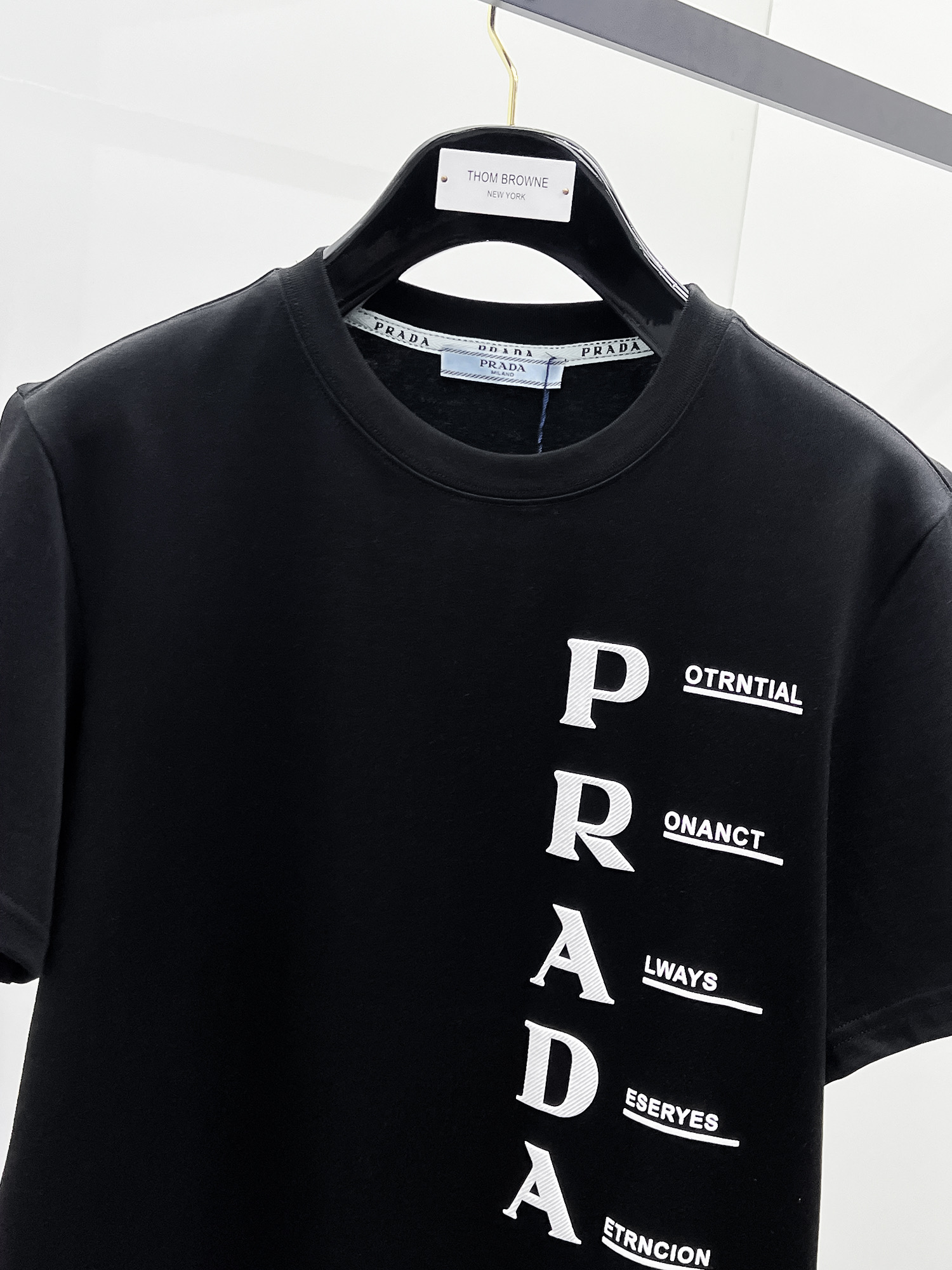 Prada Basic Clothing Cotton Black S-m-l-xl
