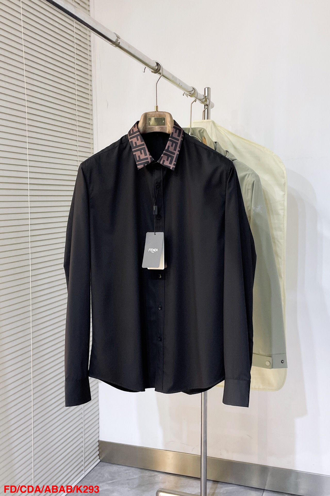 Fendi Male Shirt Cotton Black S-m-xl