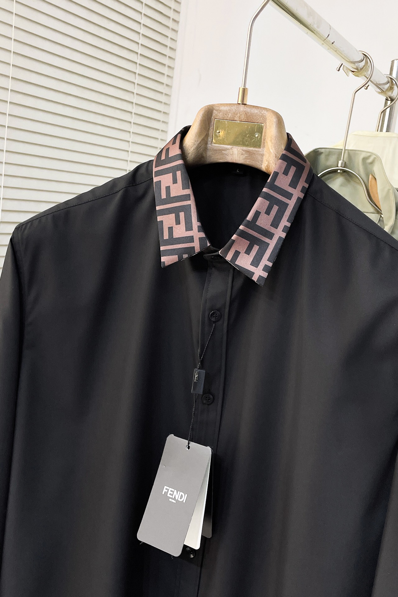 Fendi Male Shirt Cotton Black S-m-xl