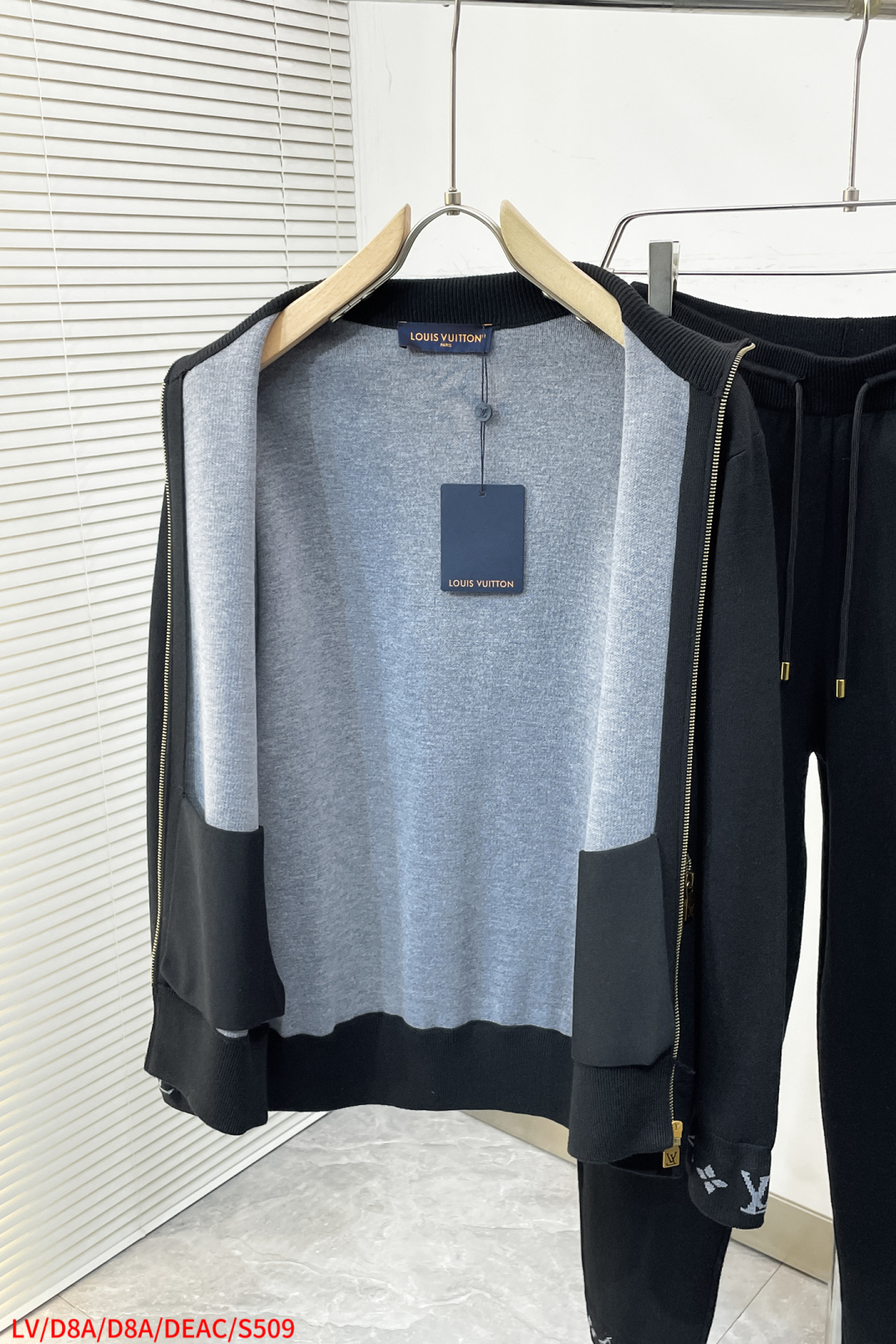 Louis Vuitton Sports Pants Knitted Black Loose Fit S-l-xxl