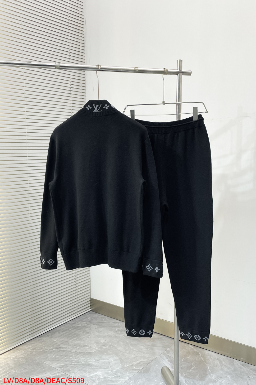 Louis Vuitton Sports Pants Knitted Black Loose Fit S-l-xxl