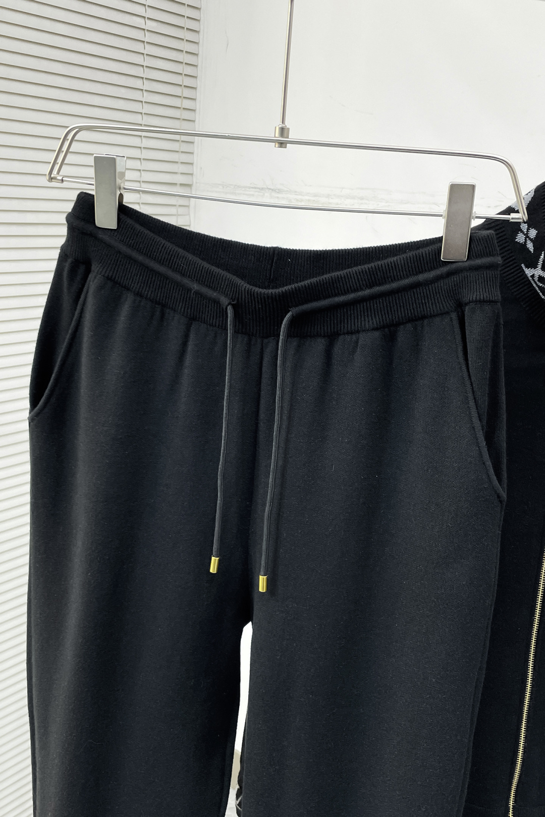 Louis Vuitton Sports Pants Knitted Black Loose Fit S-l-xxl