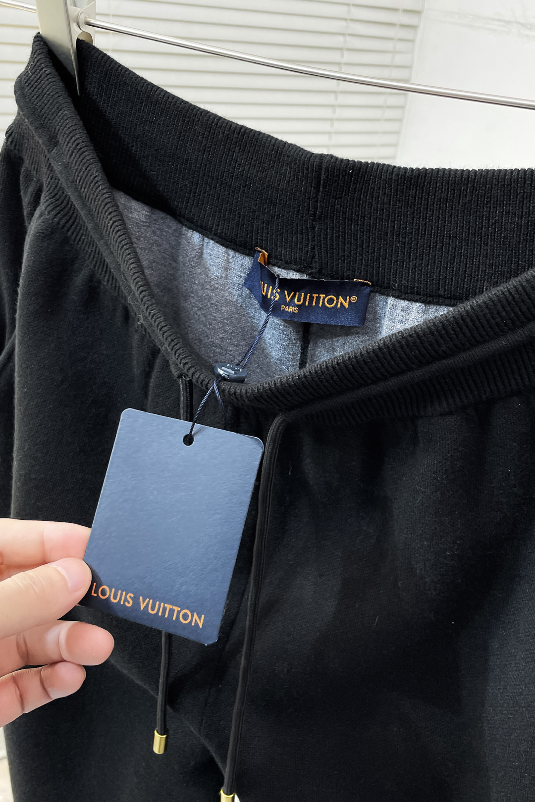 Louis Vuitton Sports Pants Knitted Black Loose Fit S-l-xxl