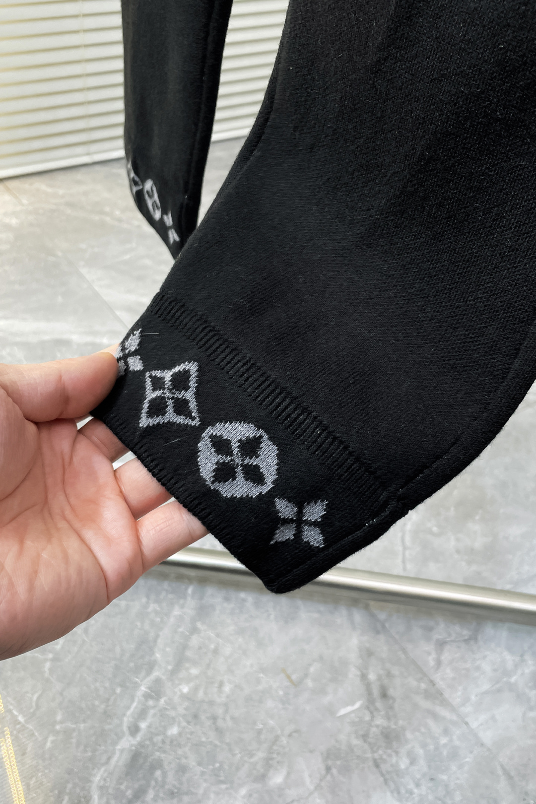 Louis Vuitton Sports Pants Knitted Black Loose Fit S-l-xxl