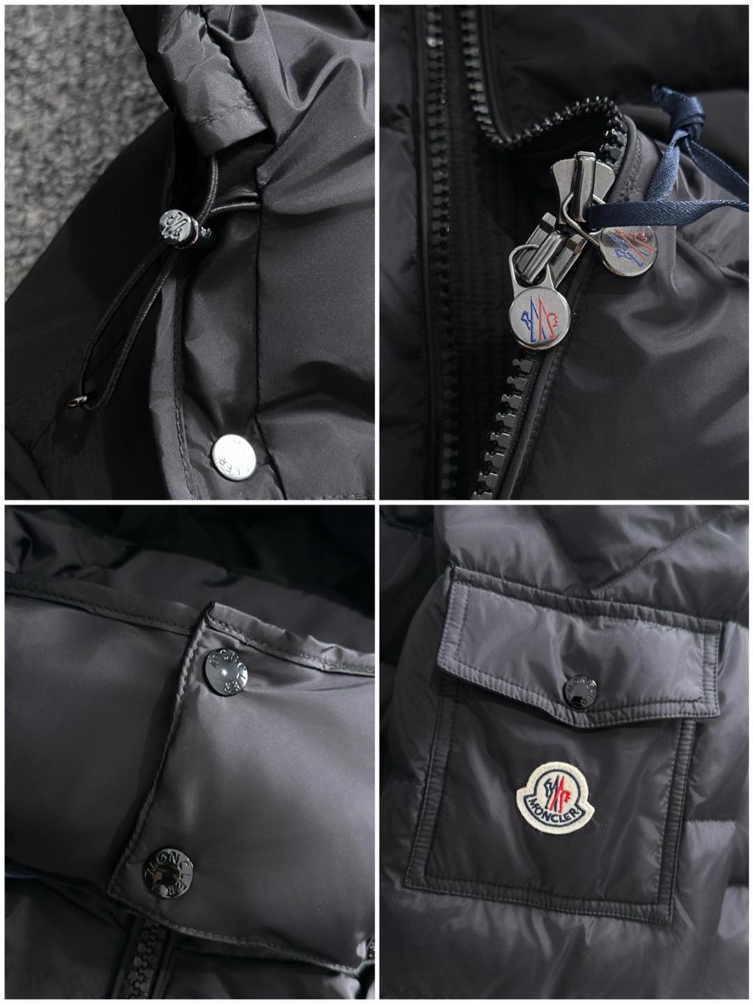 Male Down Jacket White Duck Down Black Hooded M-l