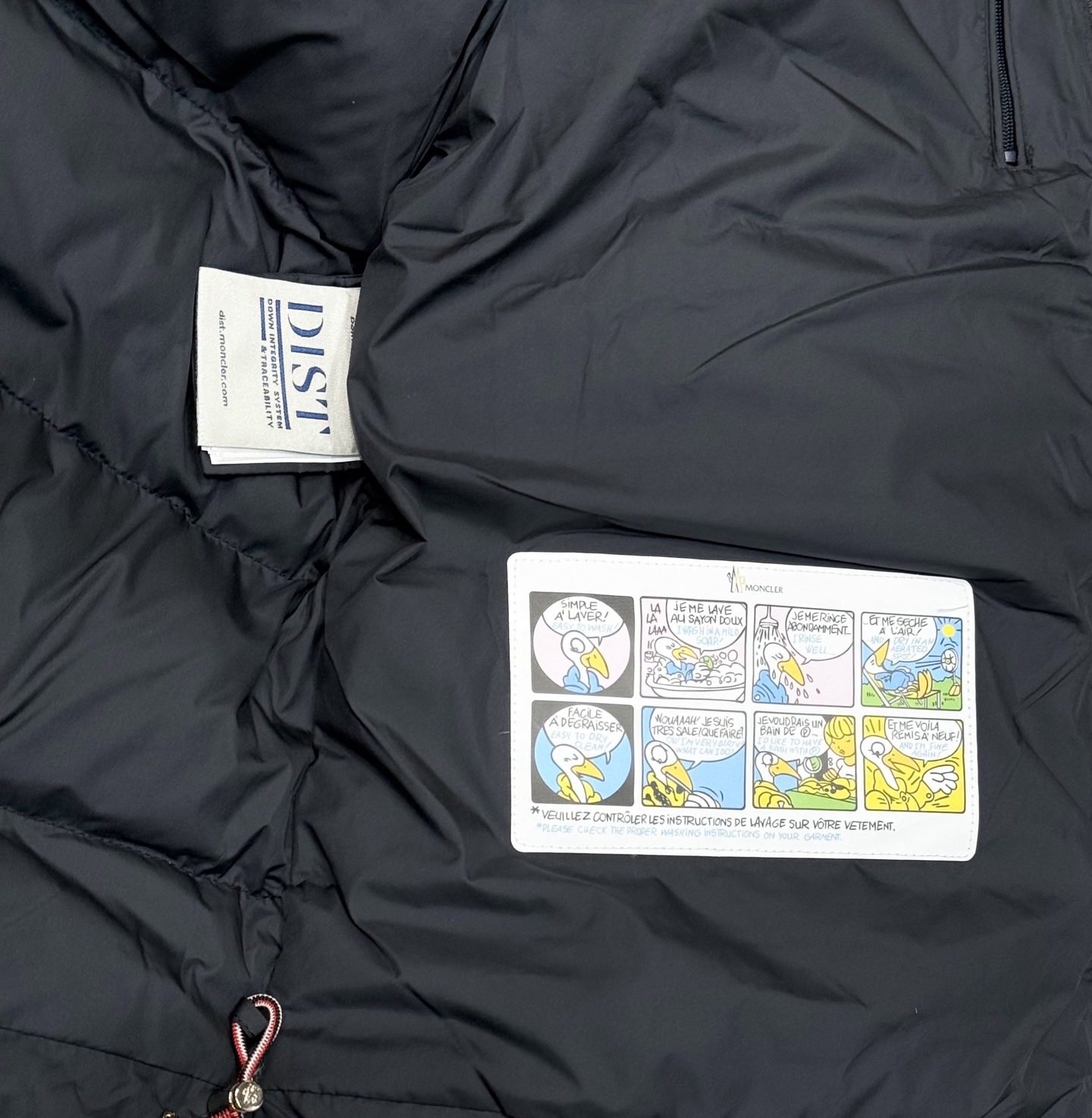 Moncler Male Basic Clothing White Duck Down Black Striped S-m-l