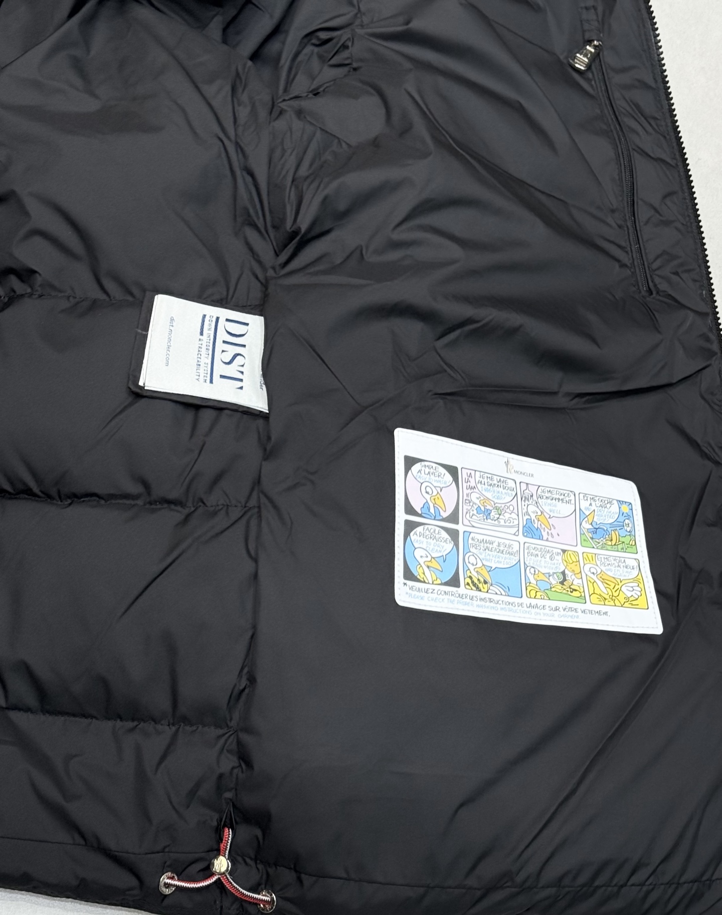 Moncler Male Basic Clothing White Duck Down Black Striped S-m-l