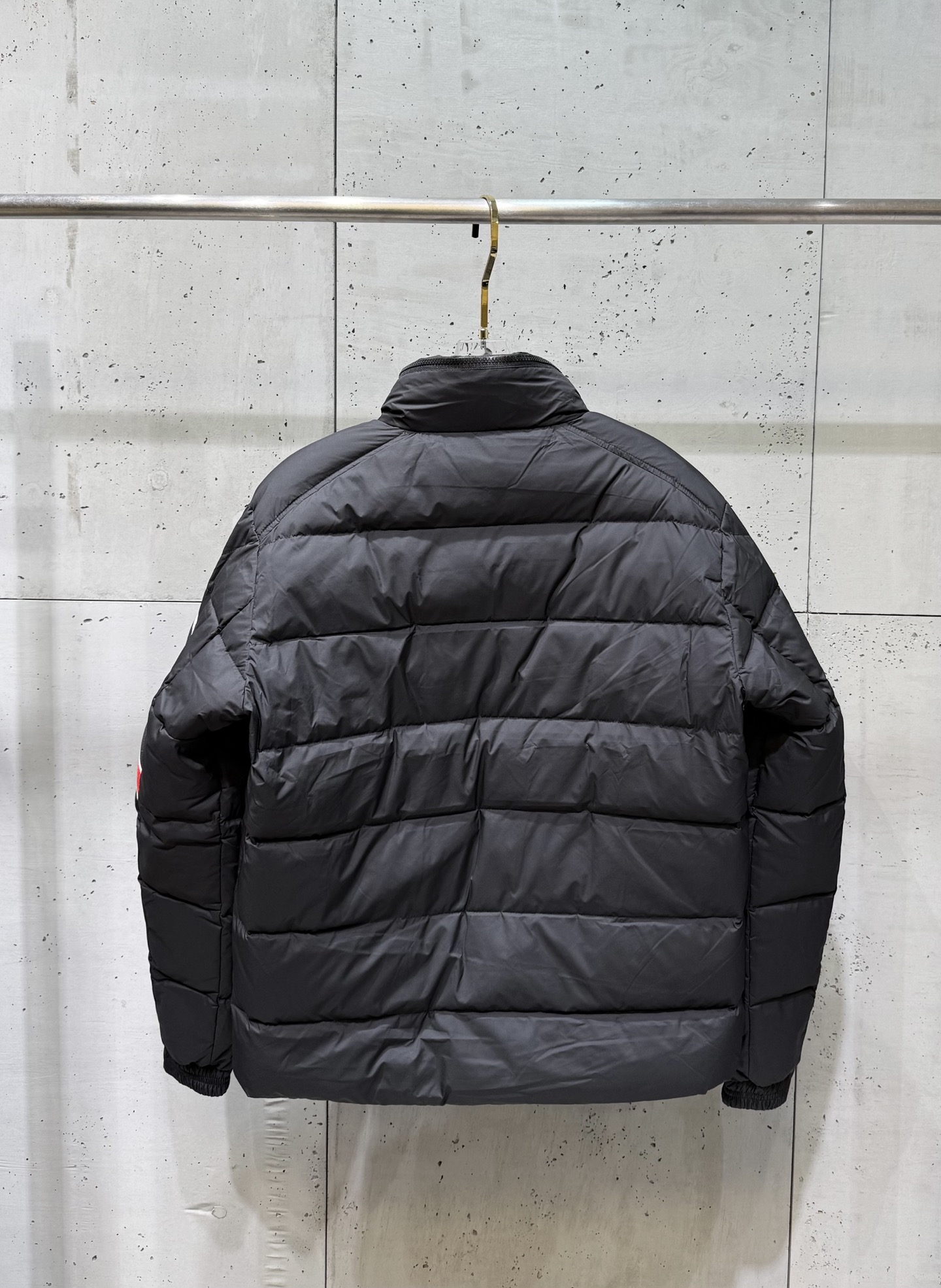 Moncler Male Basic Clothing White Duck Down Black Striped S-m-l