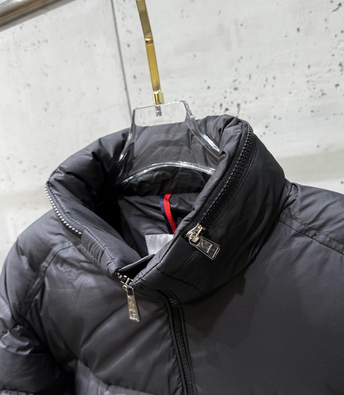 Moncler Male Basic Clothing White Duck Down Black Striped S-m-l