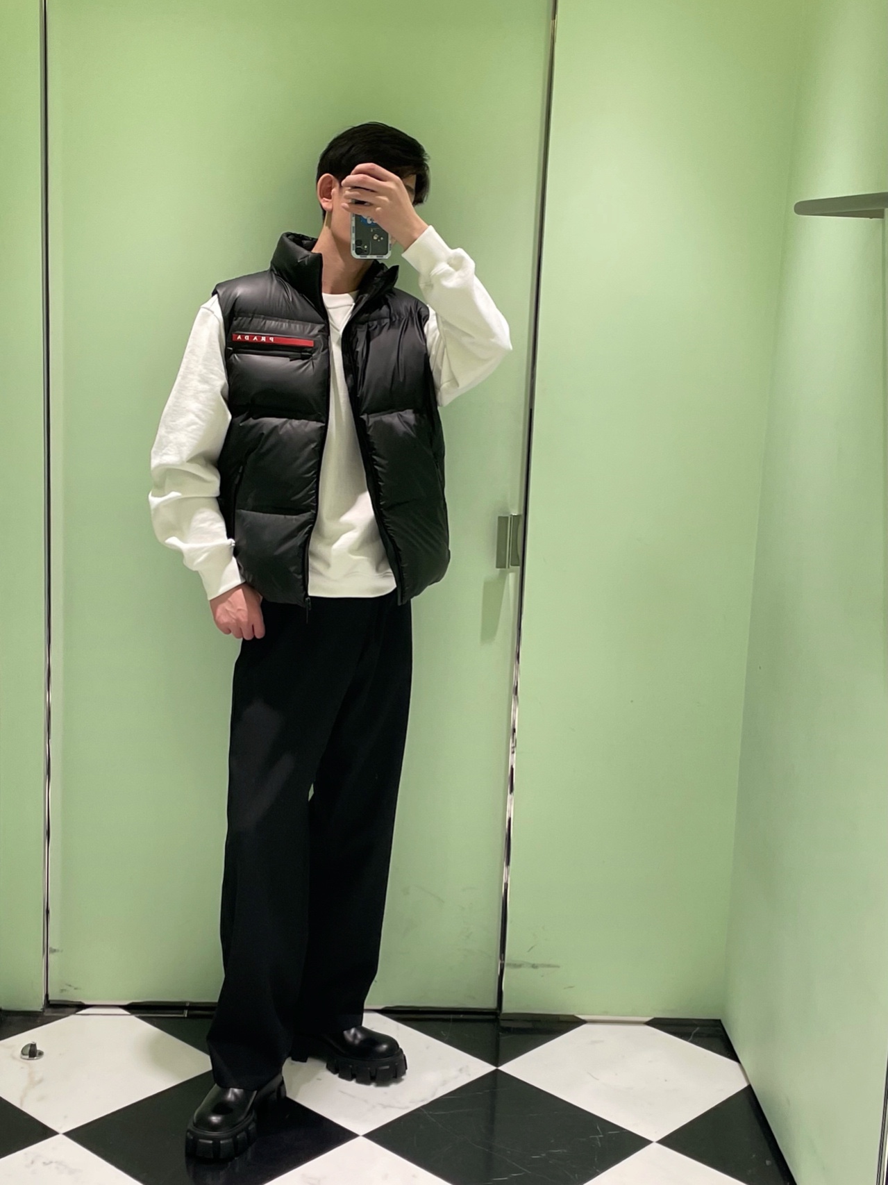 Prada Down Vest Goose Down Red S-xl