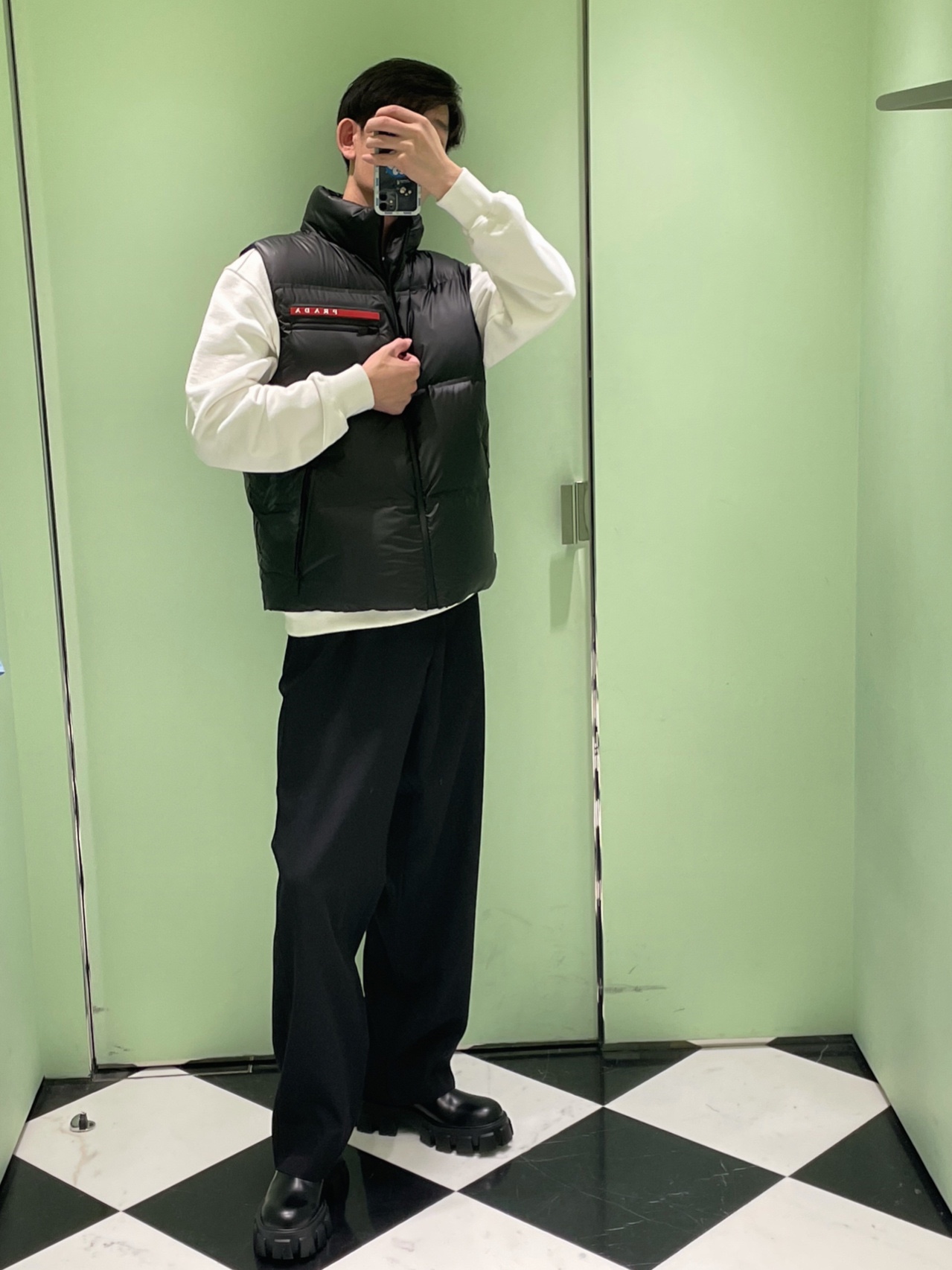 Prada Down Vest Goose Down Red S-xl