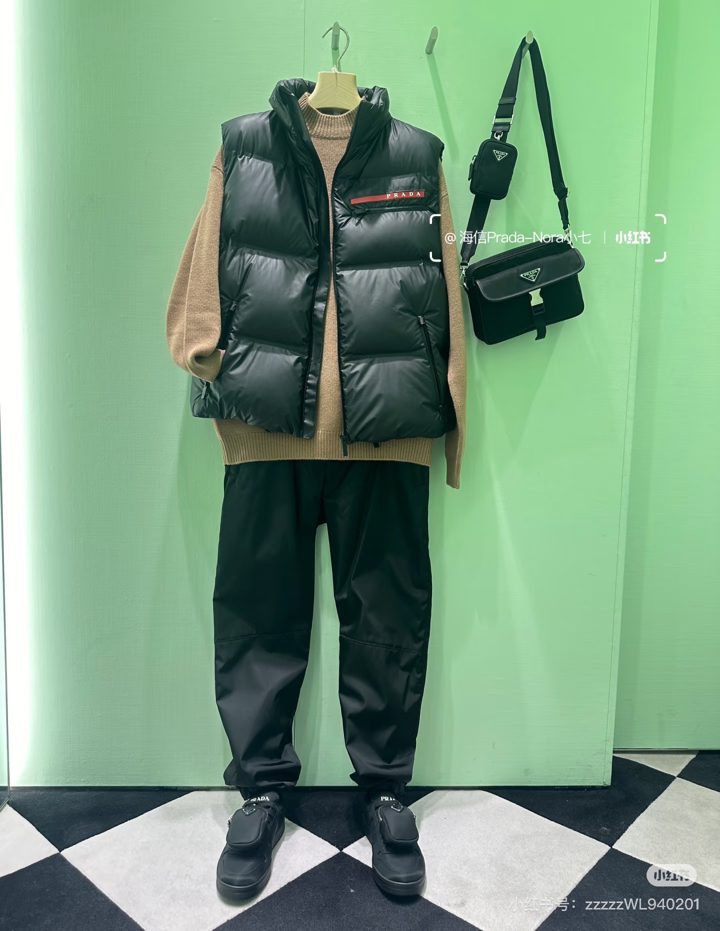 Prada Down Vest Cotton Black S-l-xl