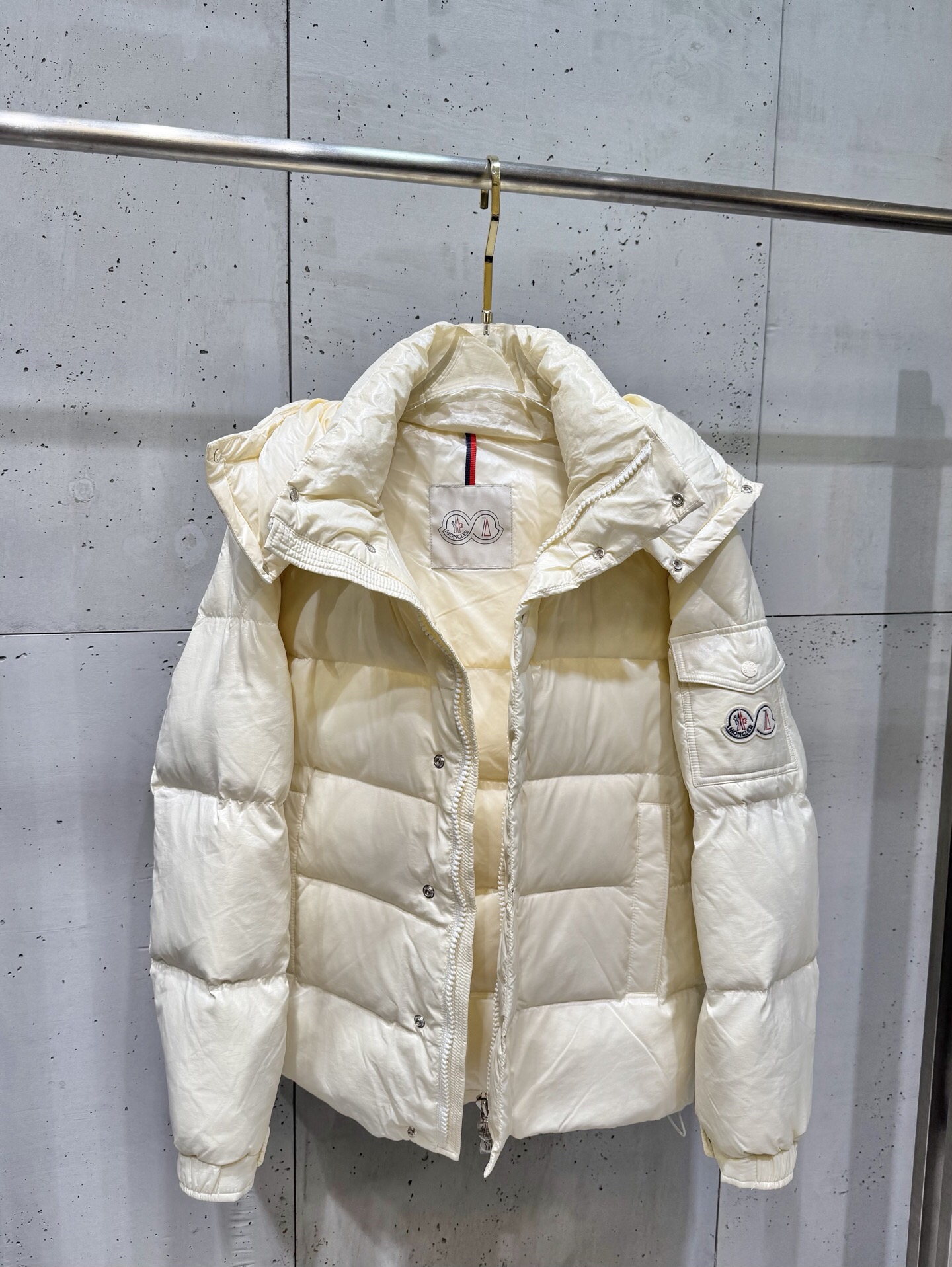 Moncler Down Jacket White Duck Down Black M-l-xl