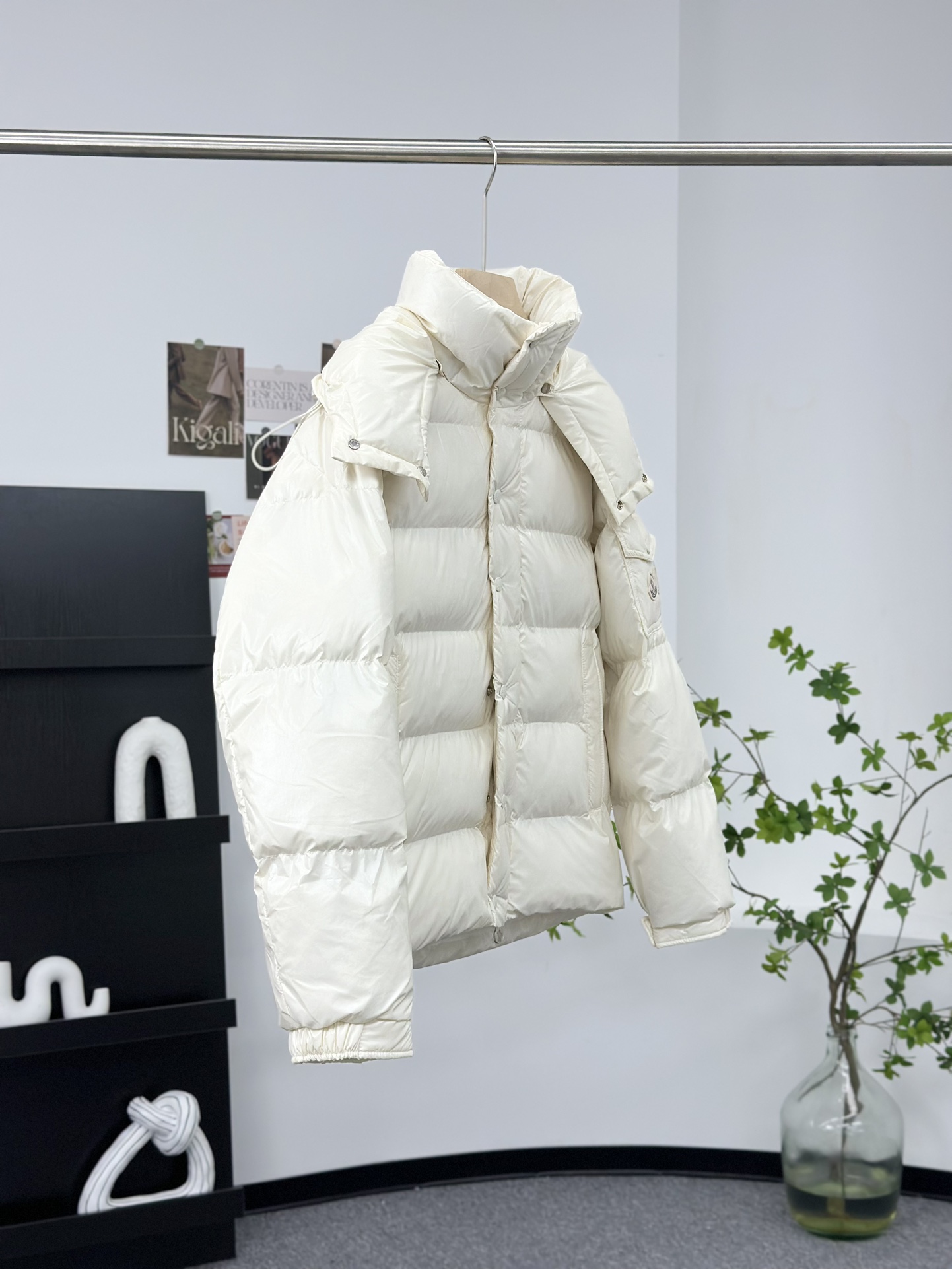 Moncler Down Jacket White Duck Down Black M-l-xl