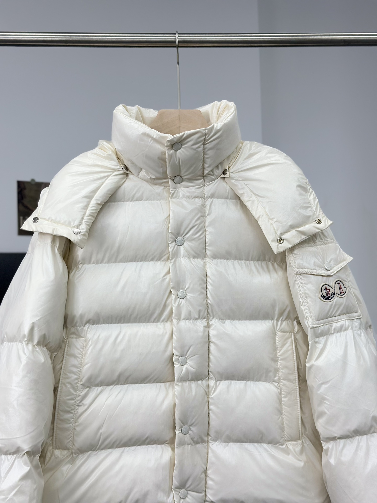 Moncler Down Jacket White Duck Down Black M-l-xl