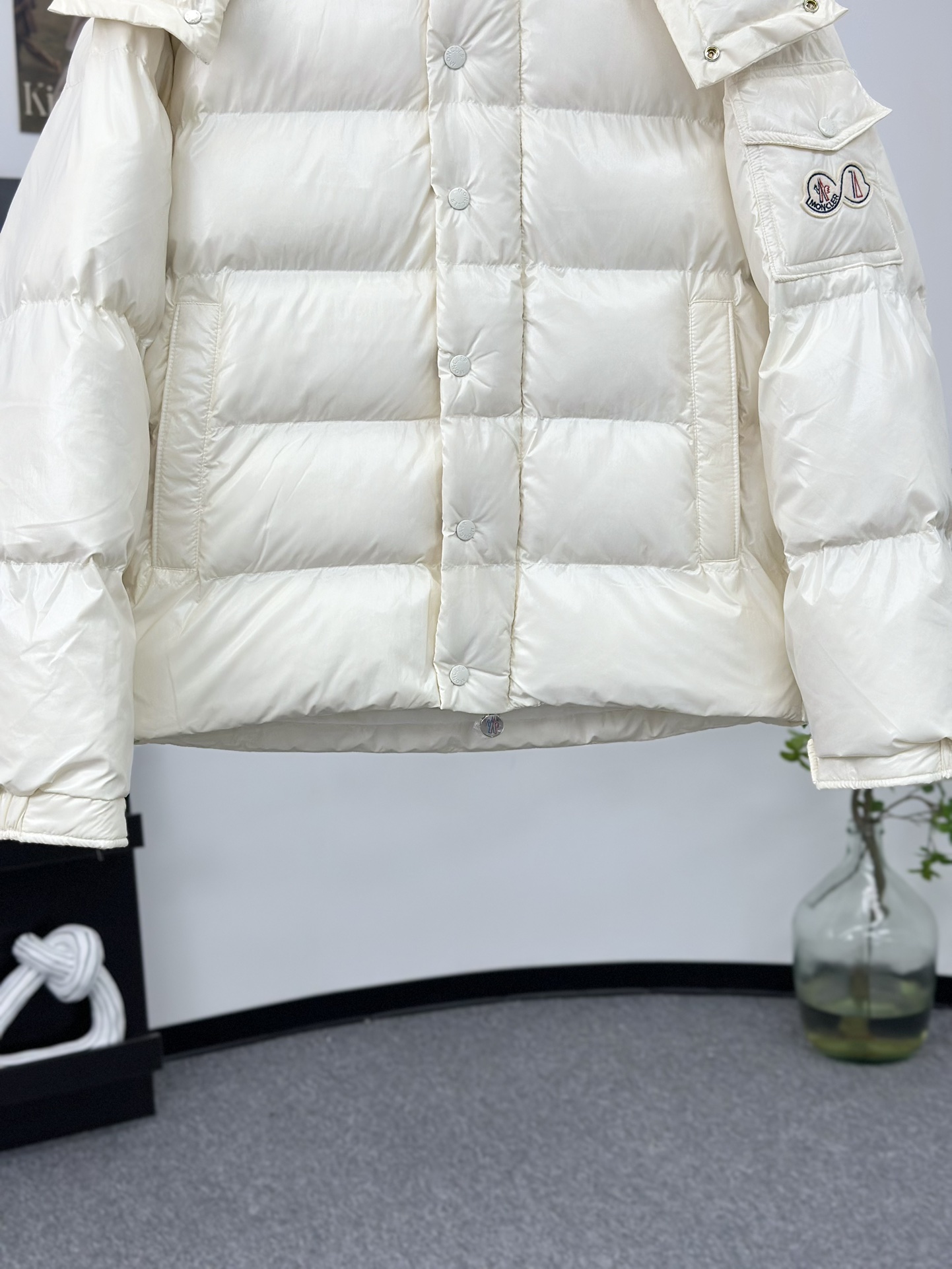 Moncler Down Jacket White Duck Down Black M-l-xl