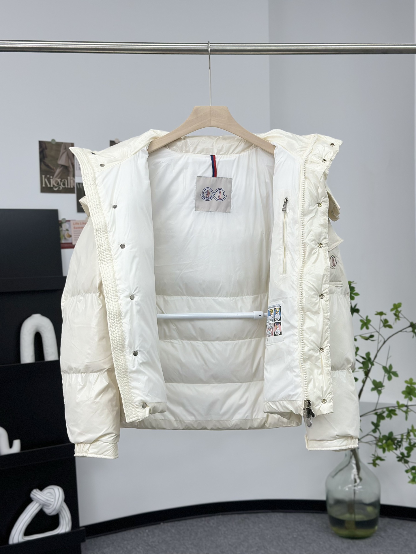 Moncler Down Jacket White Duck Down Black M-l-xl