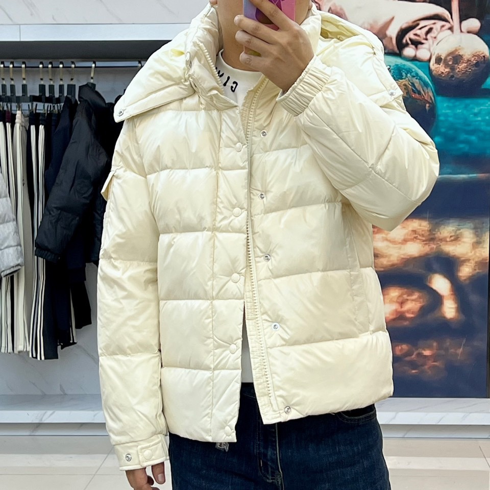 Moncler Down Jacket White Duck Down Black M-l-xl