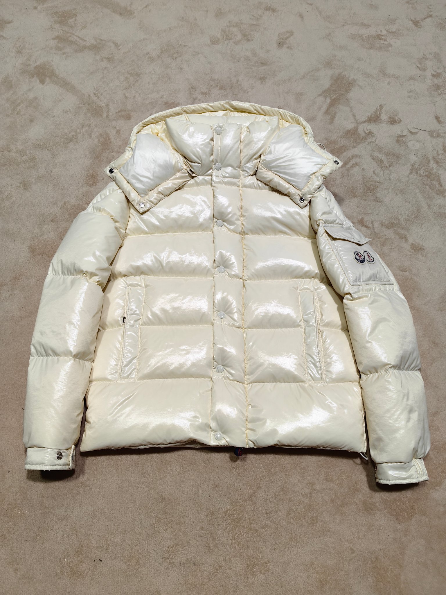 Moncler Down Jacket White Duck Down Black M-l-xl