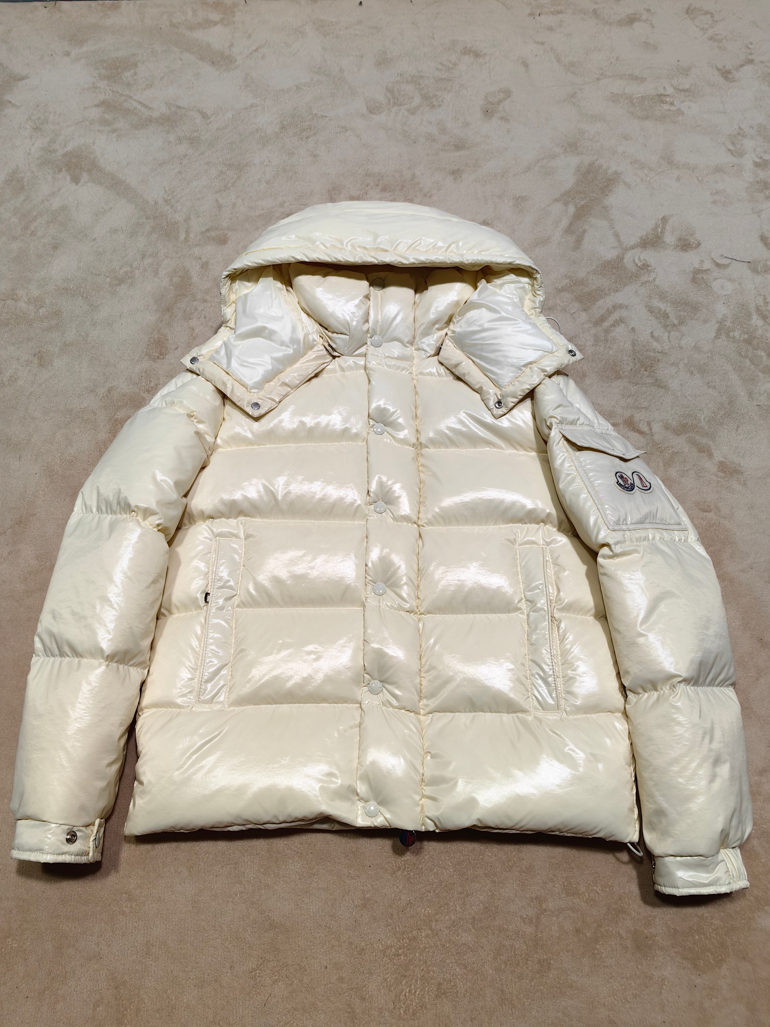 Moncler Down Jacket White Duck Down Black M-l-xl