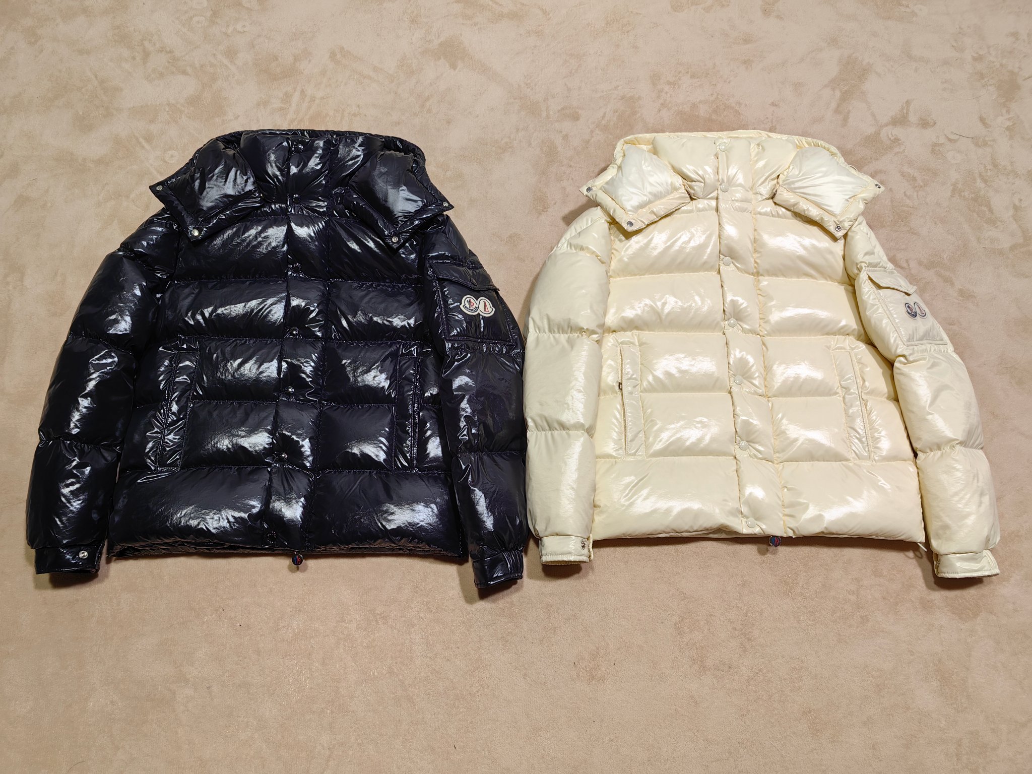 Moncler Down Jacket White Duck Down Black M-l-xl