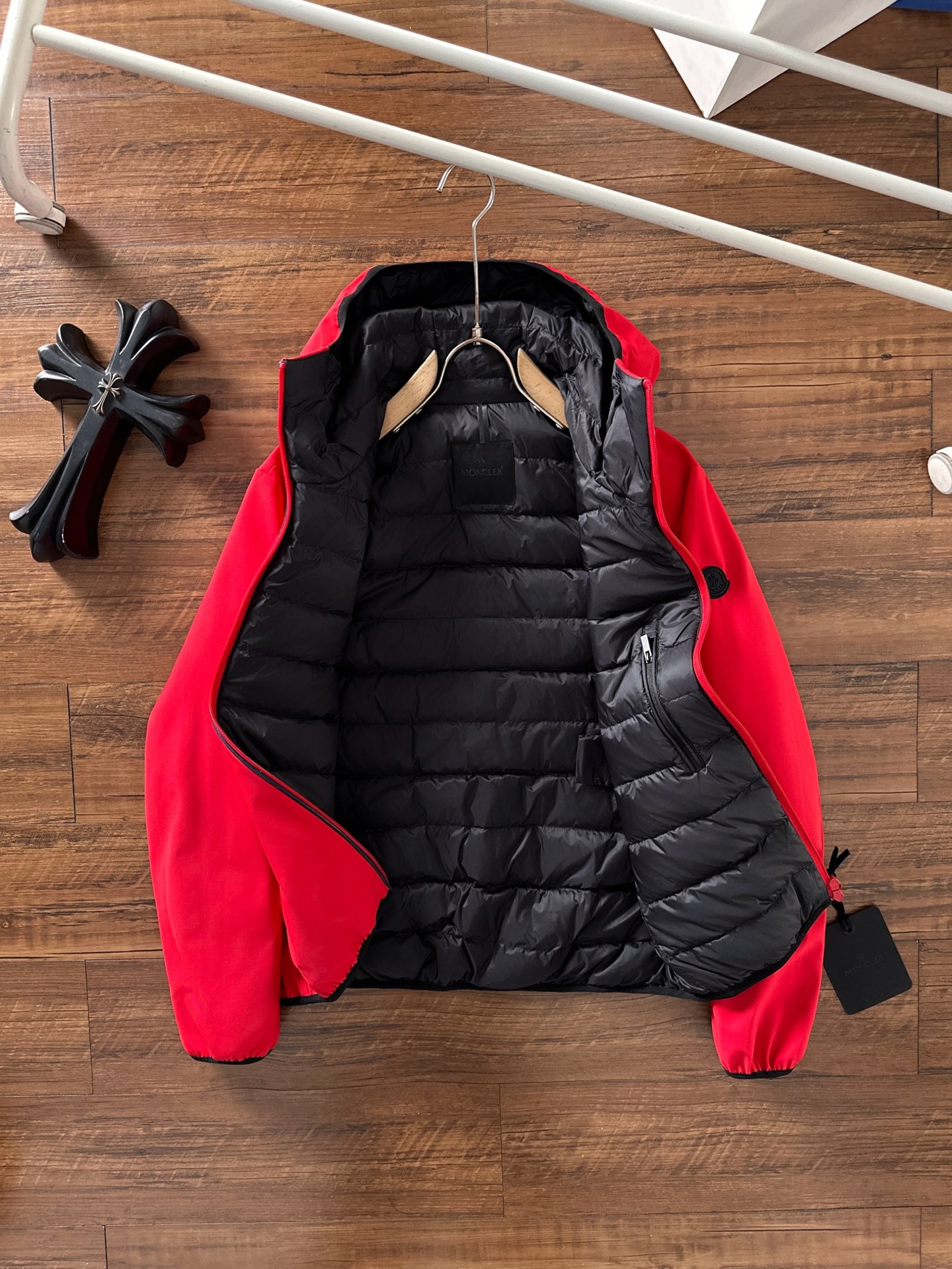 Moncler Male Jacket Goose Down Black Hooded S-m-l