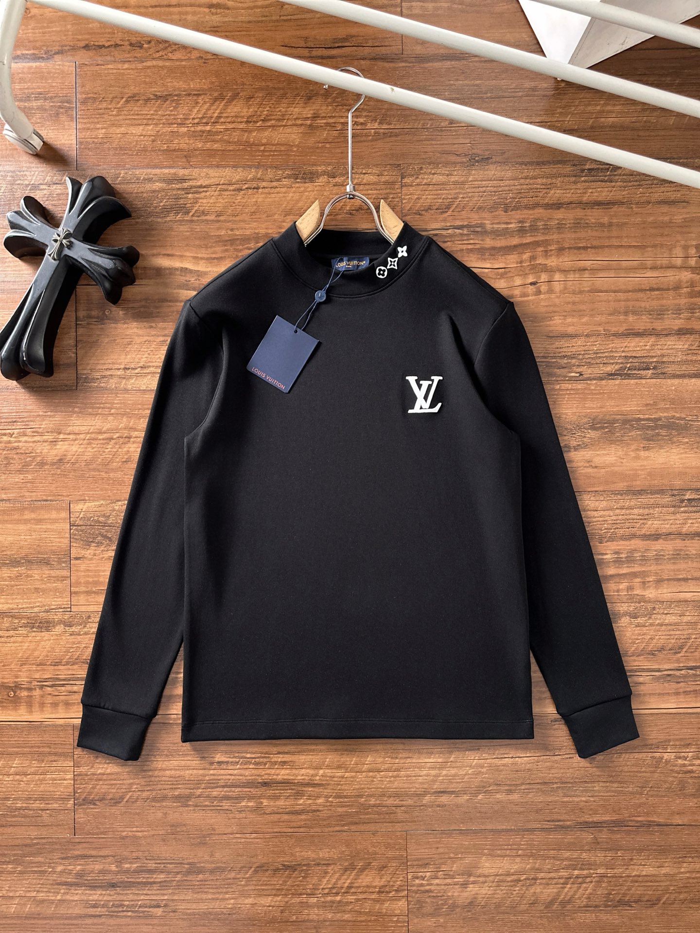 Louis Vuitton Male Basic Clothing Cotton Black Fleece Lined S-m-l-xl