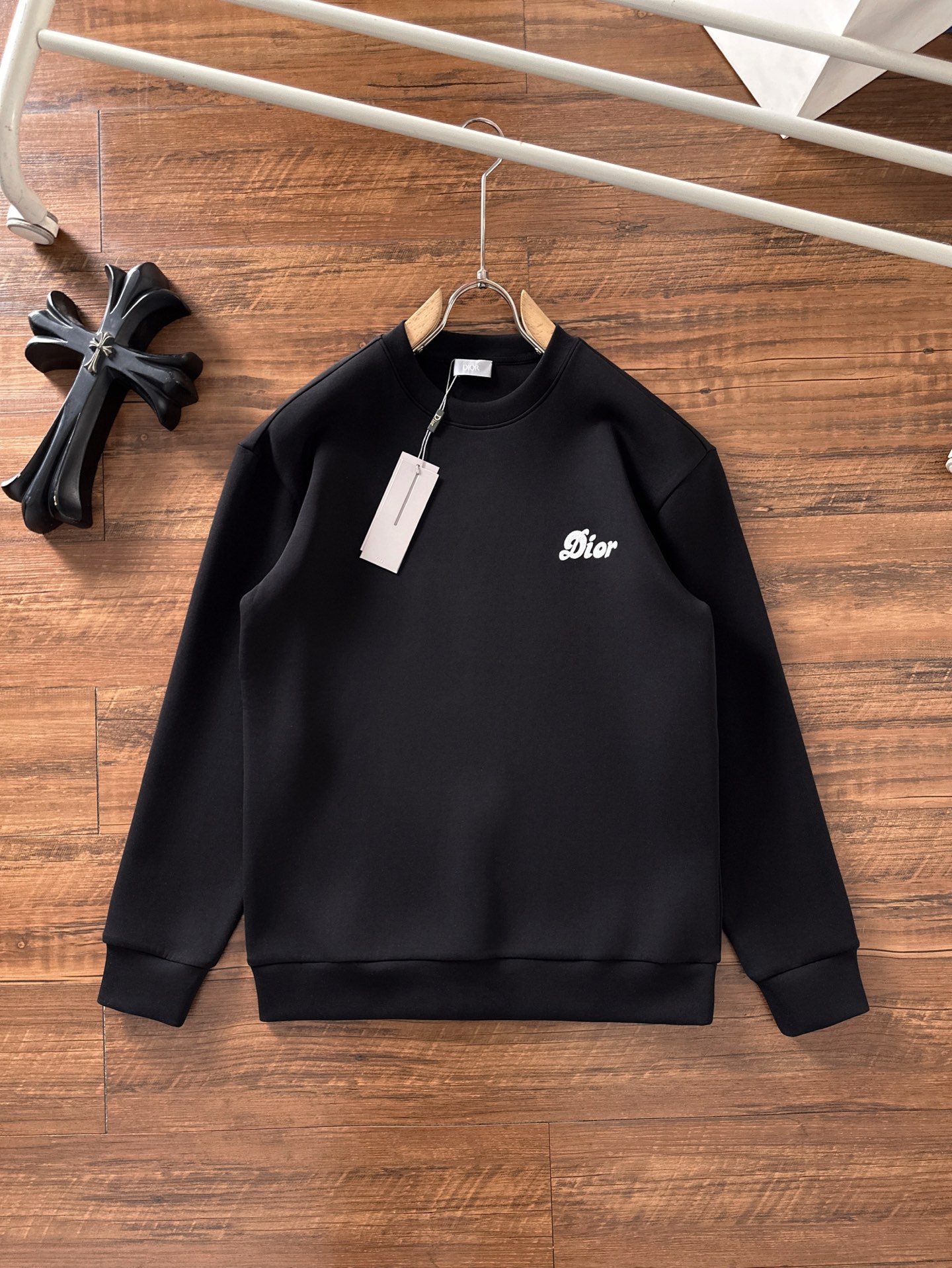 Dior Male Hoodie Cotton Black Printed S-m-l-xl