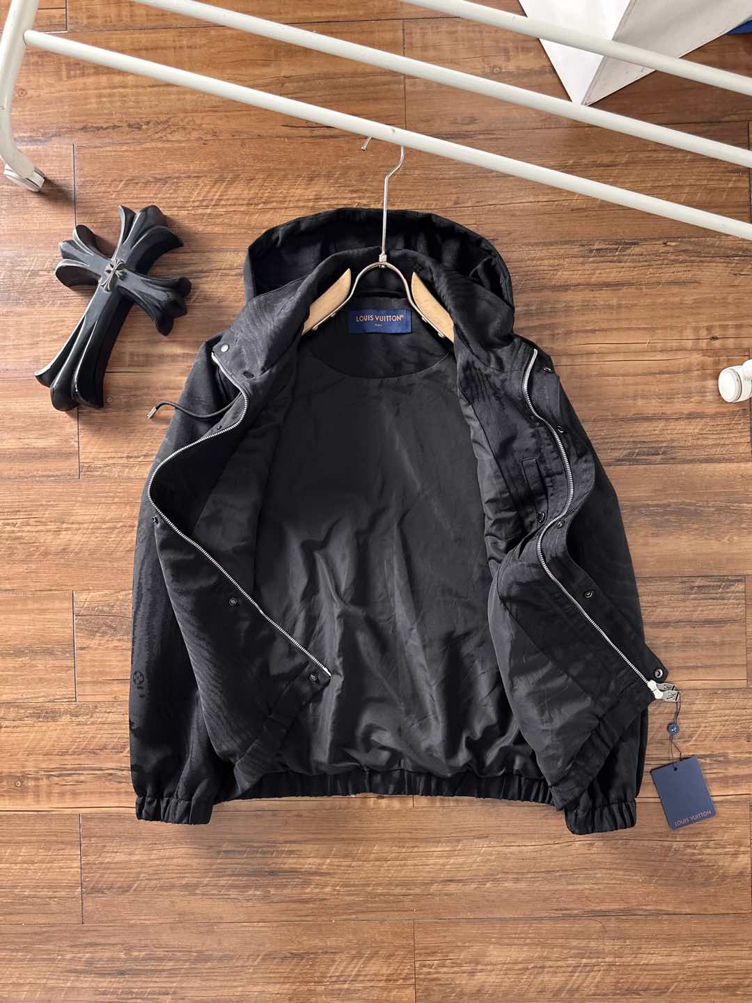 Louis Vuitton Male Jacket Black Couple Style S-m-l-xl