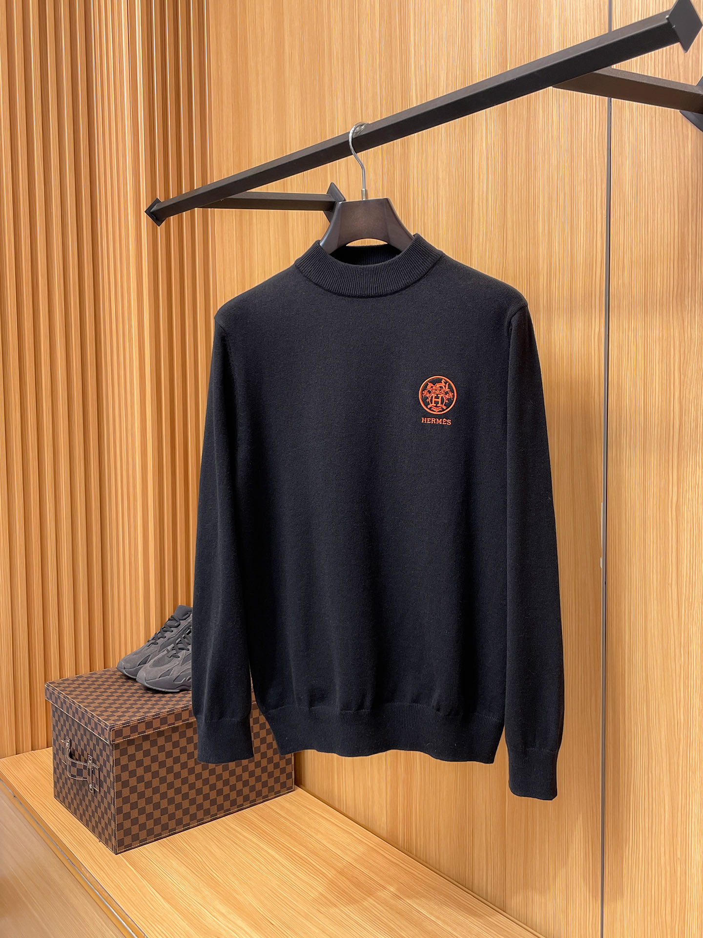 Hermès Male Basic Clothing Wool Black S-m-xxxl