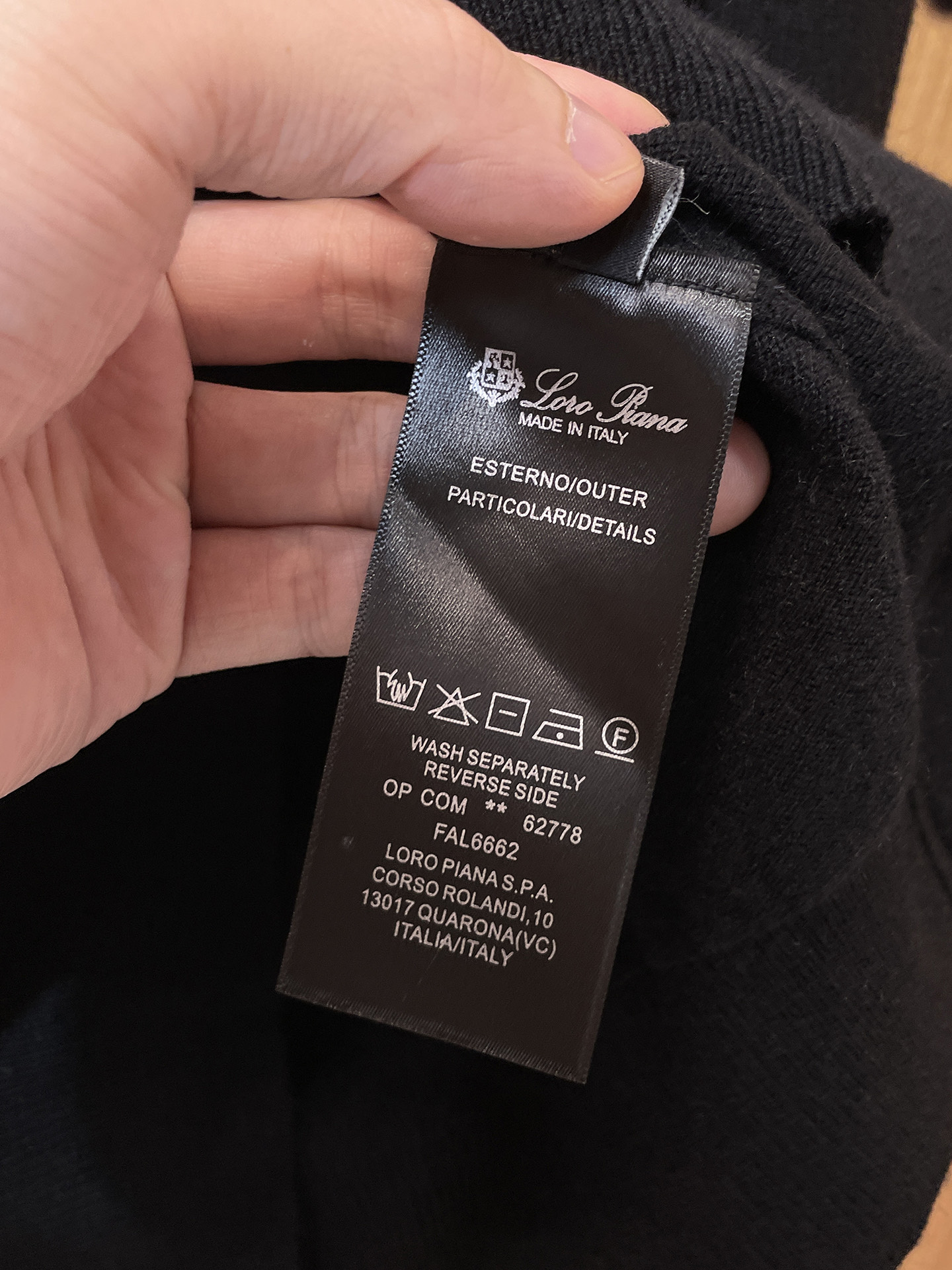 Loro Piana Basic Clothing Wool Black M-l-xxxl