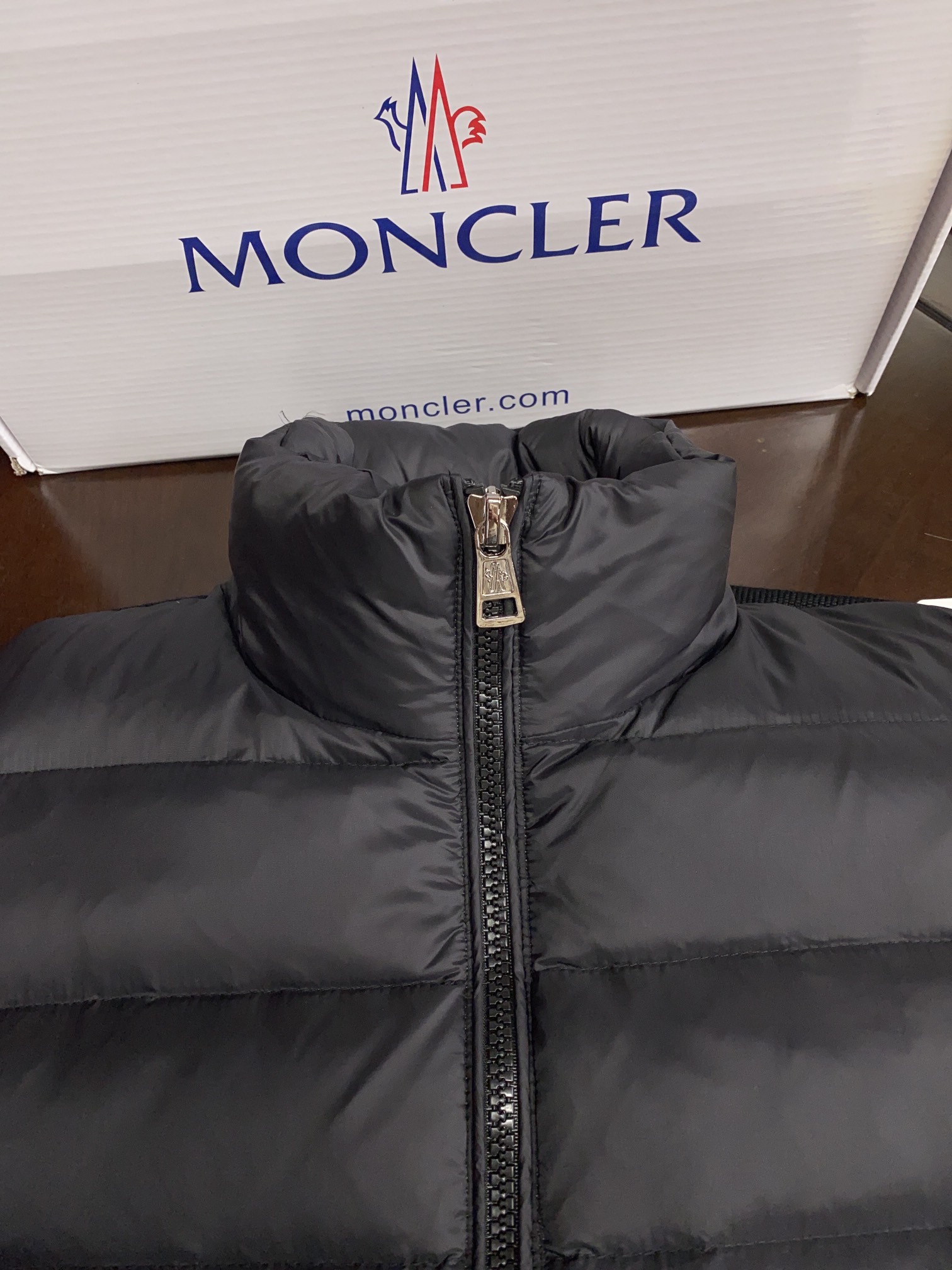 Moncler Couple Down Jacket Knitted Black Hooded M