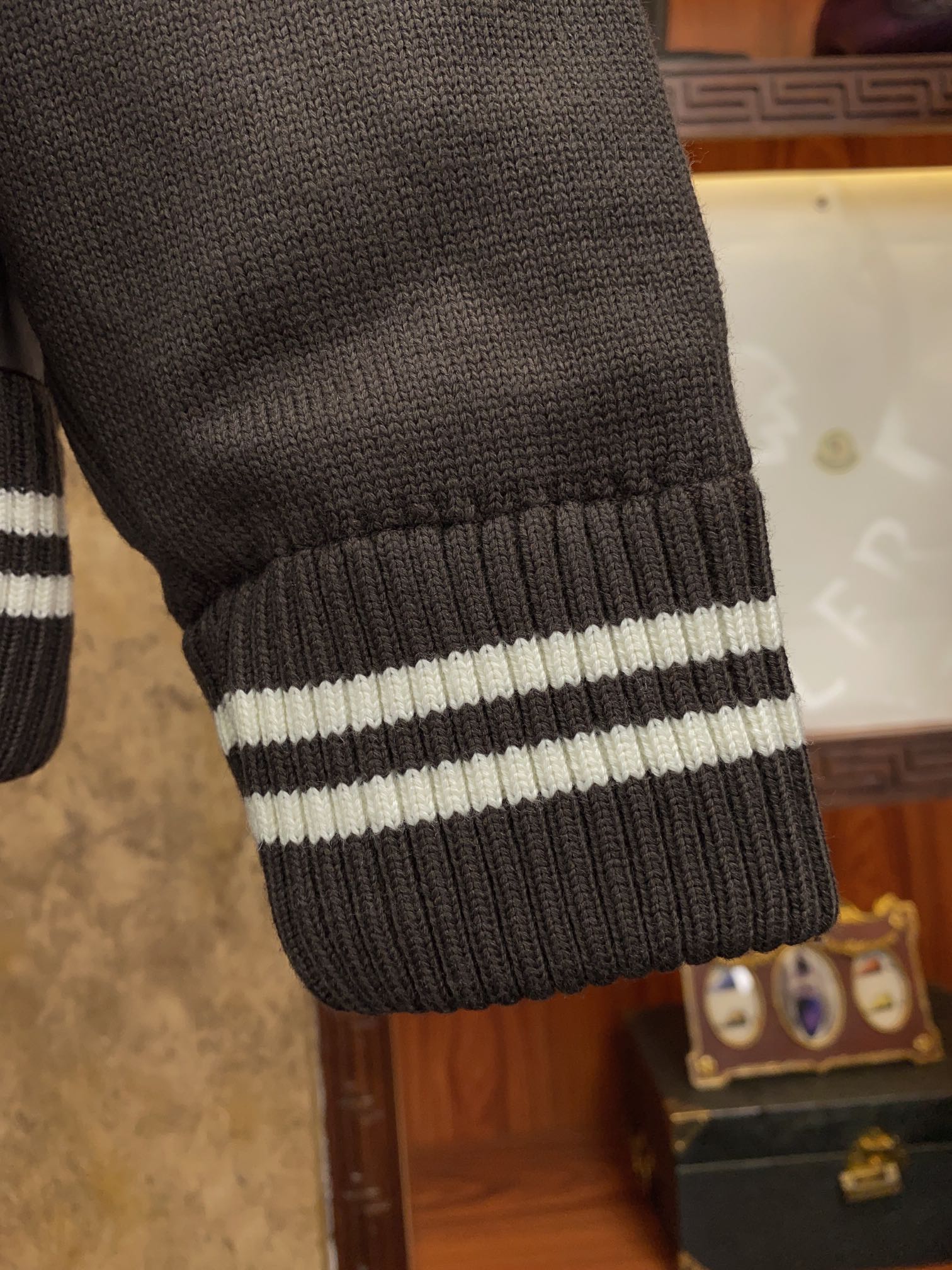 Moncler Couple Down Jacket Knitted Black Hooded M