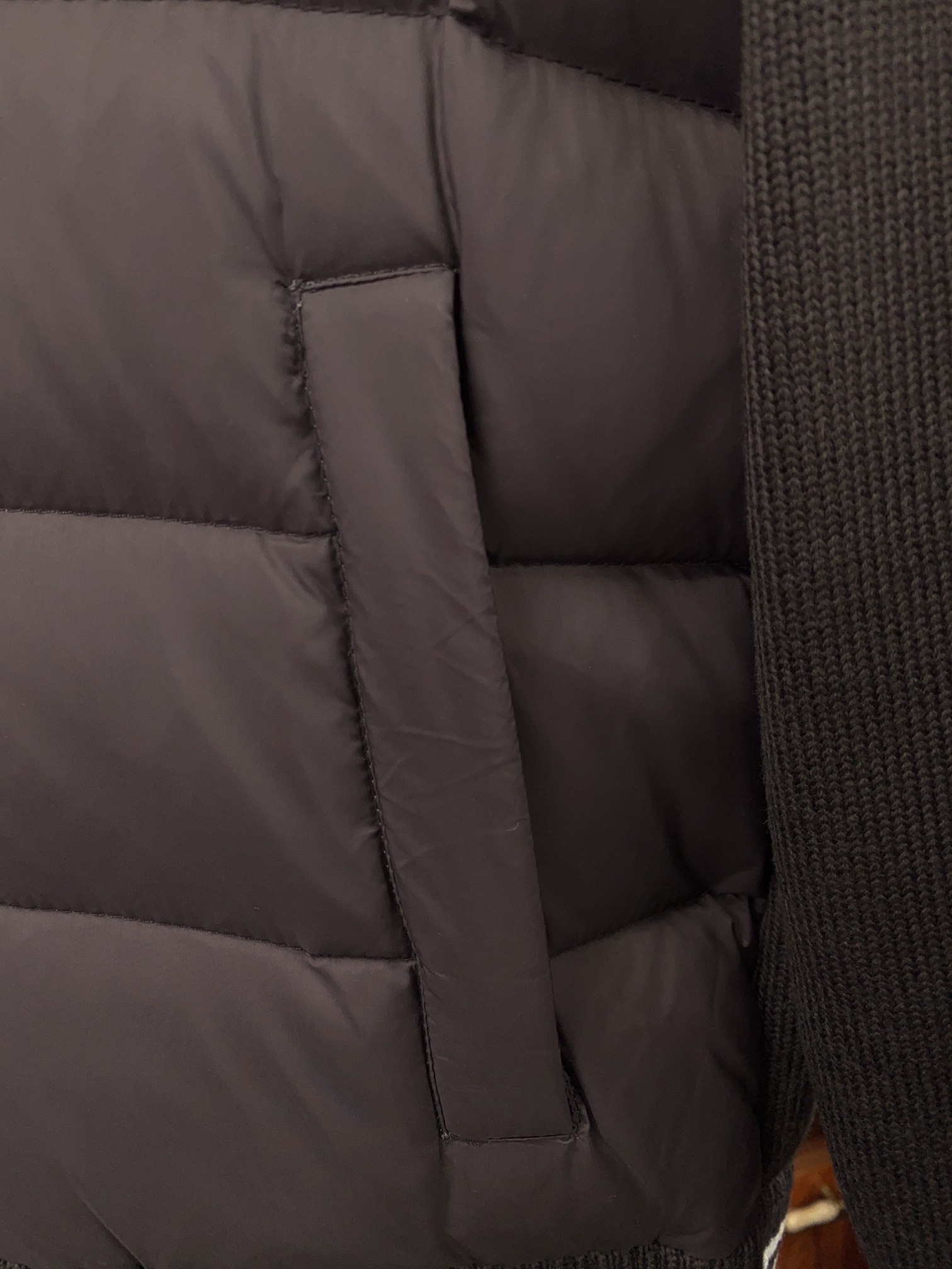 Moncler Couple Down Jacket Knitted Black Hooded M