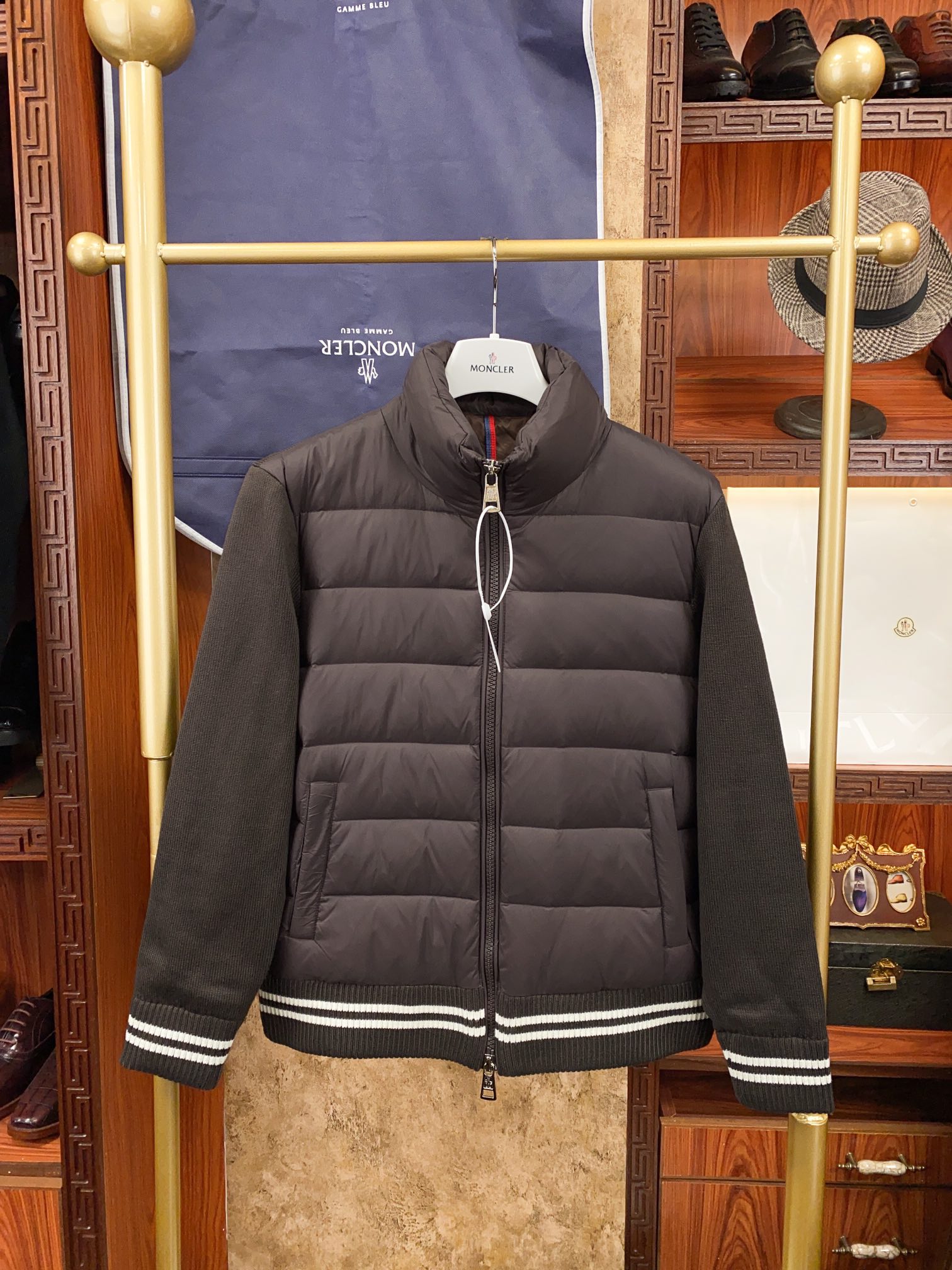Moncler Couple Down Jacket Knitted Hooded M