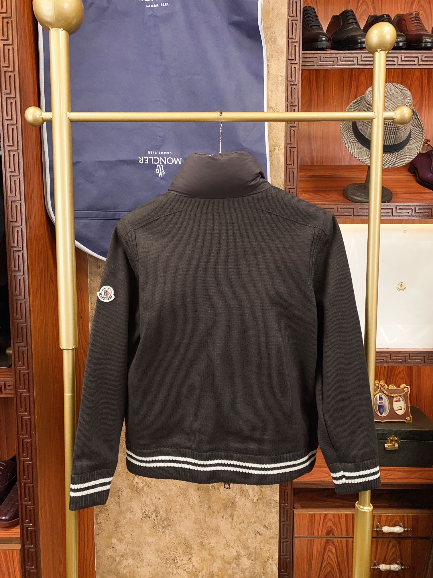 Moncler Couple Down Jacket Knitted Hooded M