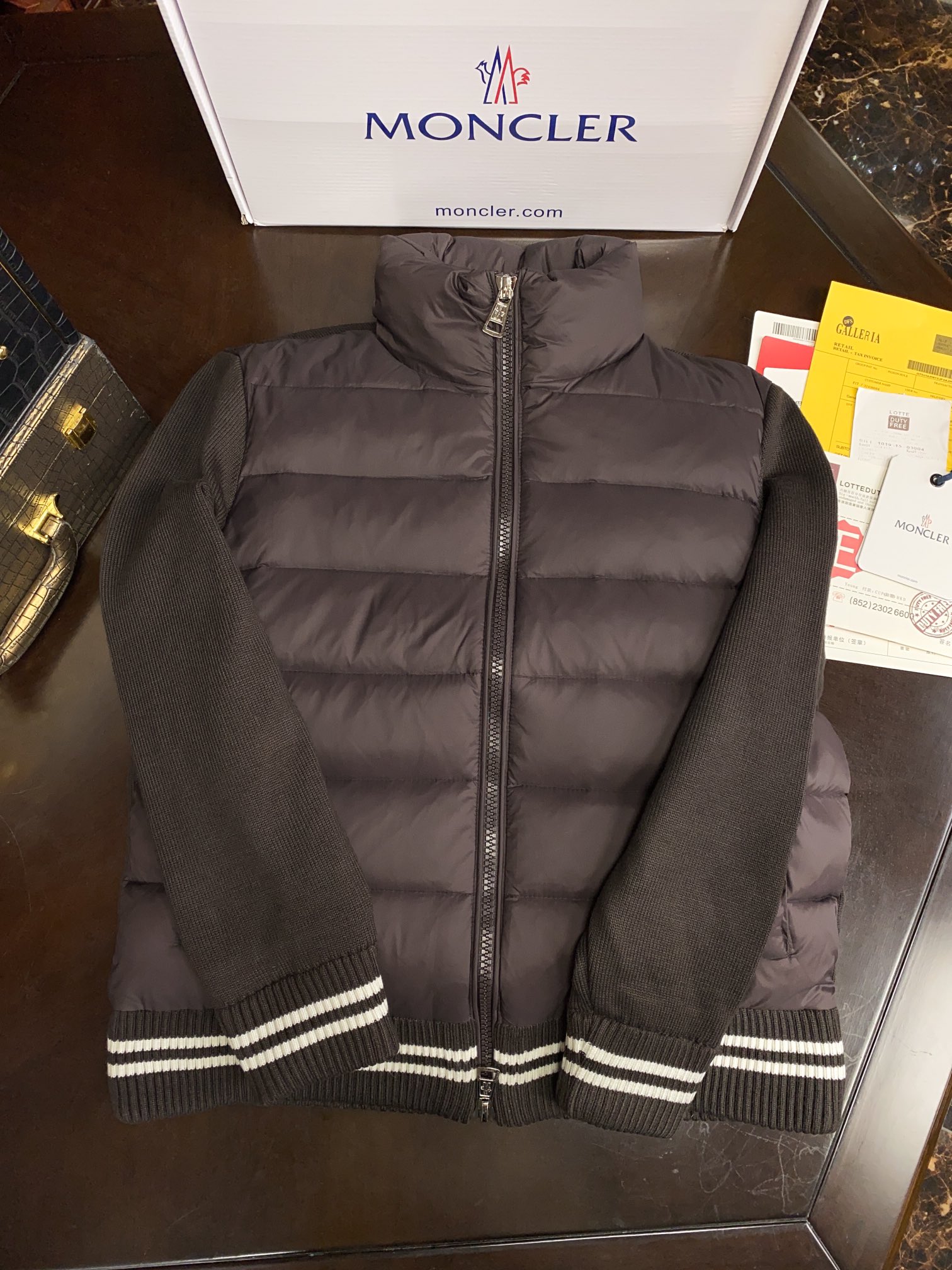 Moncler Couple Down Jacket Knitted Hooded M